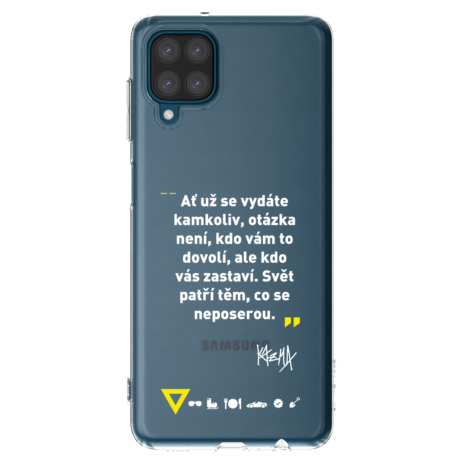 Picasee silikonový průhledný obal pro Samsung Galaxy A12 A125F - Kazma - SVĚT PATŘÍ TĚM, CO SE NEPOSEROU