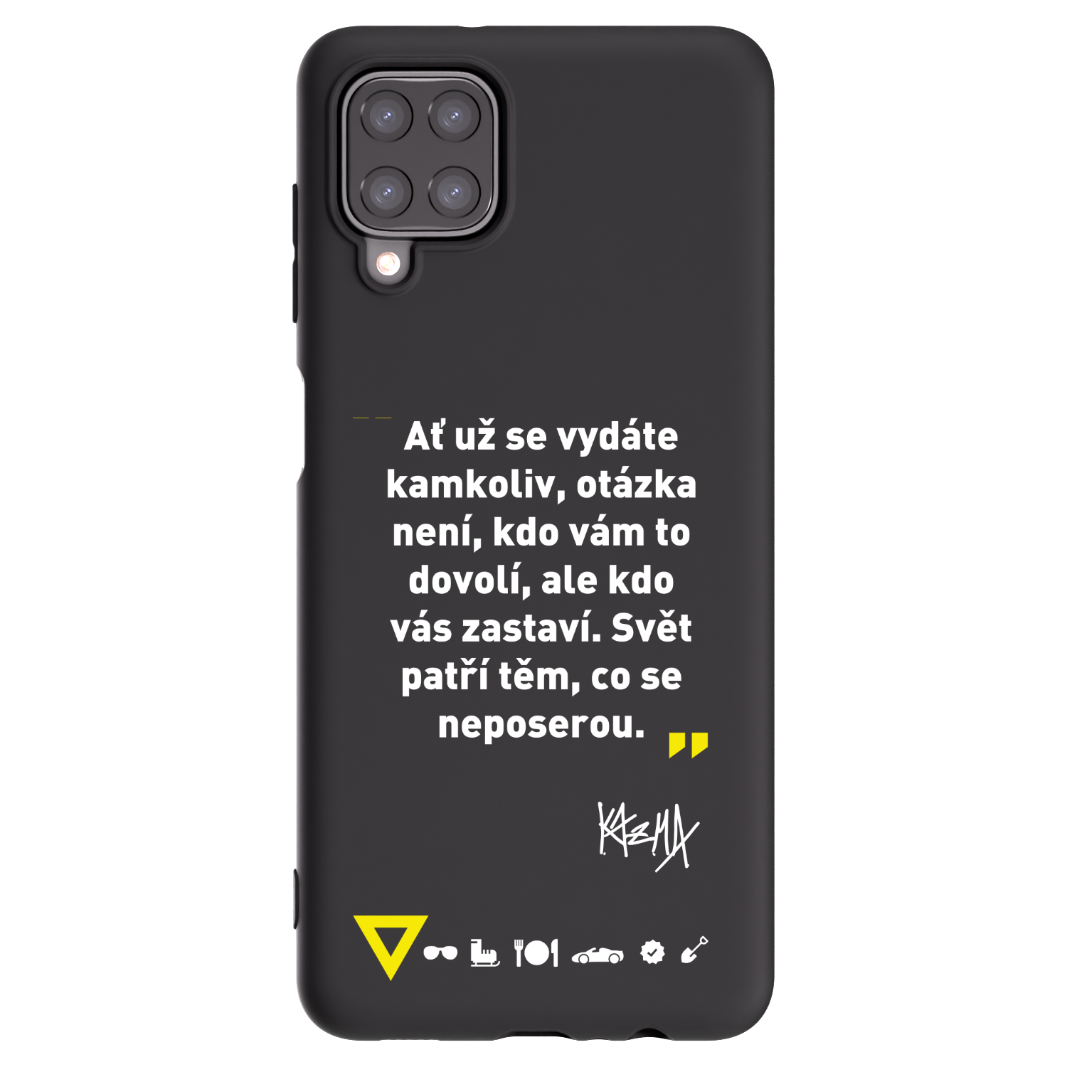 Picasee silikonový černý obal pro Samsung Galaxy A12 A125F - Kazma - SVĚT PATŘÍ TĚM, CO SE NEPOSEROU