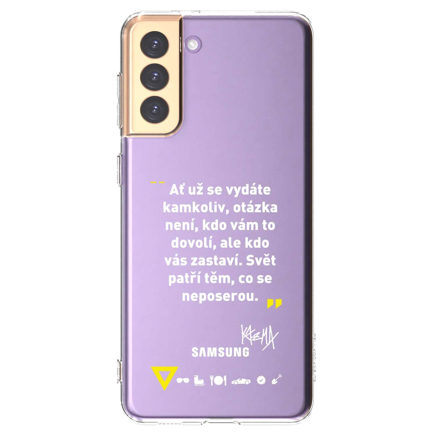 Picasee silikonový průhledný obal pro Samsung Galaxy S21+ 5G G996F - Kazma - SVĚT PATŘÍ TĚM, CO SE NEPOSEROU