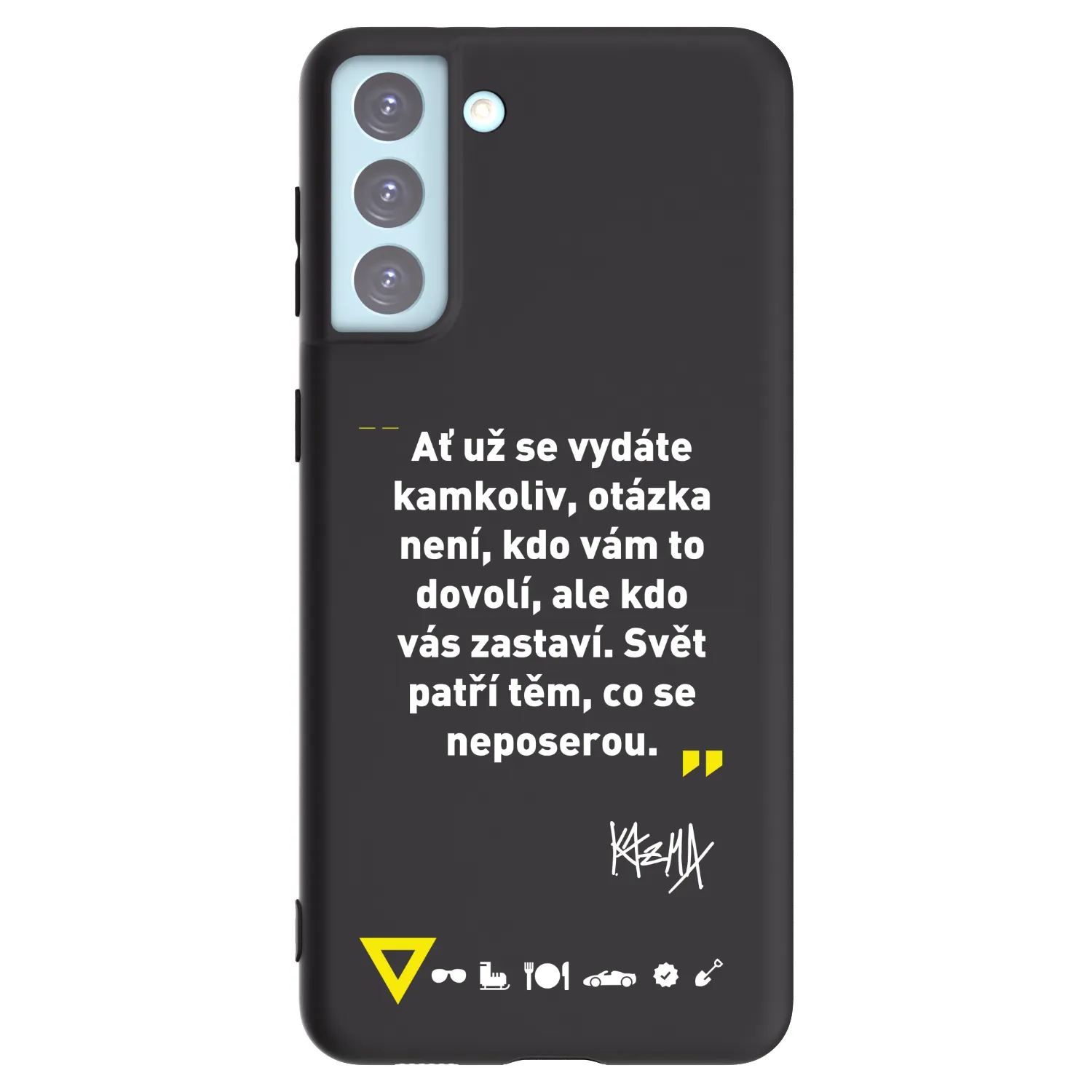 Picasee silikonový černý obal pro Samsung Galaxy S21+ 5G G996F - Kazma - SVĚT PATŘÍ TĚM, CO SE NEPOSEROU