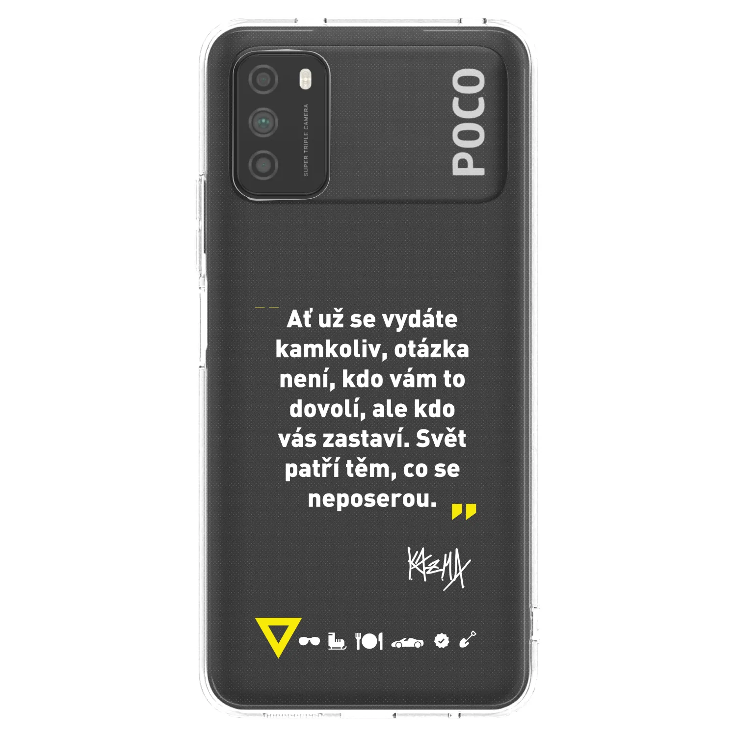 Picasee silikonový průhledný obal pro Xiaomi Poco M3 - Kazma - SVĚT PATŘÍ TĚM, CO SE NEPOSEROU