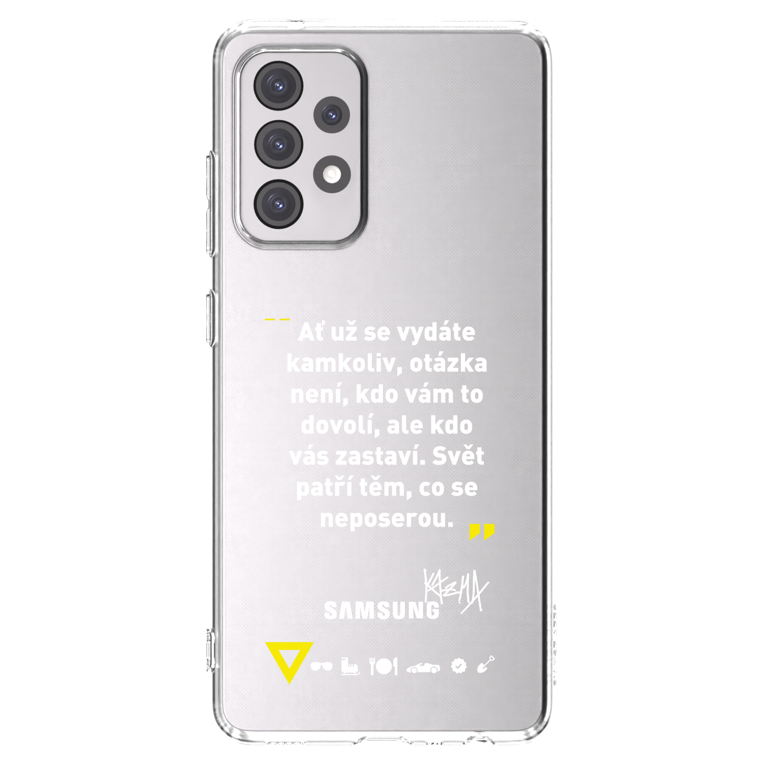 Picasee silikonový průhledný obal pro Samsung Galaxy A52 5G A525F - Kazma - SVĚT PATŘÍ TĚM, CO SE NEPOSEROU