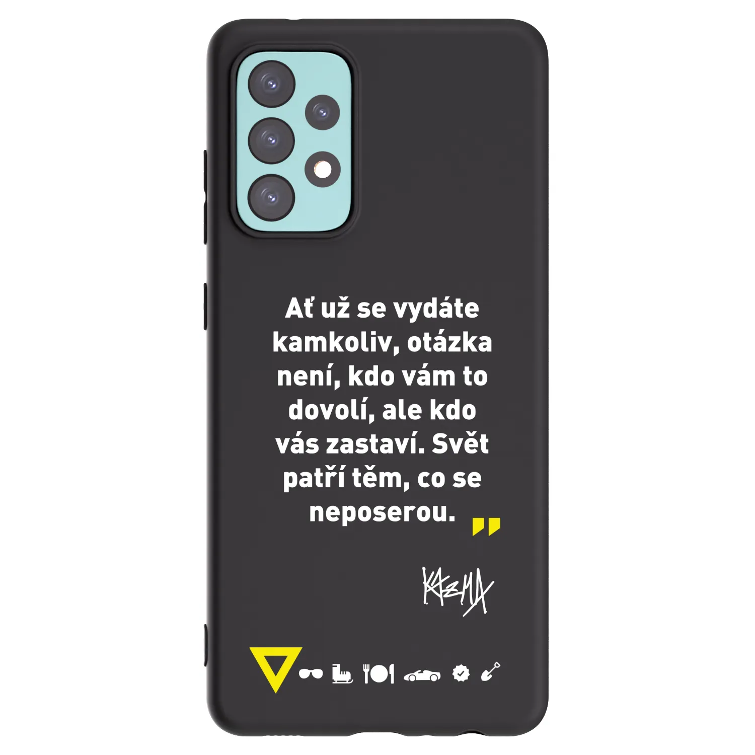 Picasee silikonový černý obal pro Samsung Galaxy A72 A725F - Kazma - SVĚT PATŘÍ TĚM, CO SE NEPOSEROU