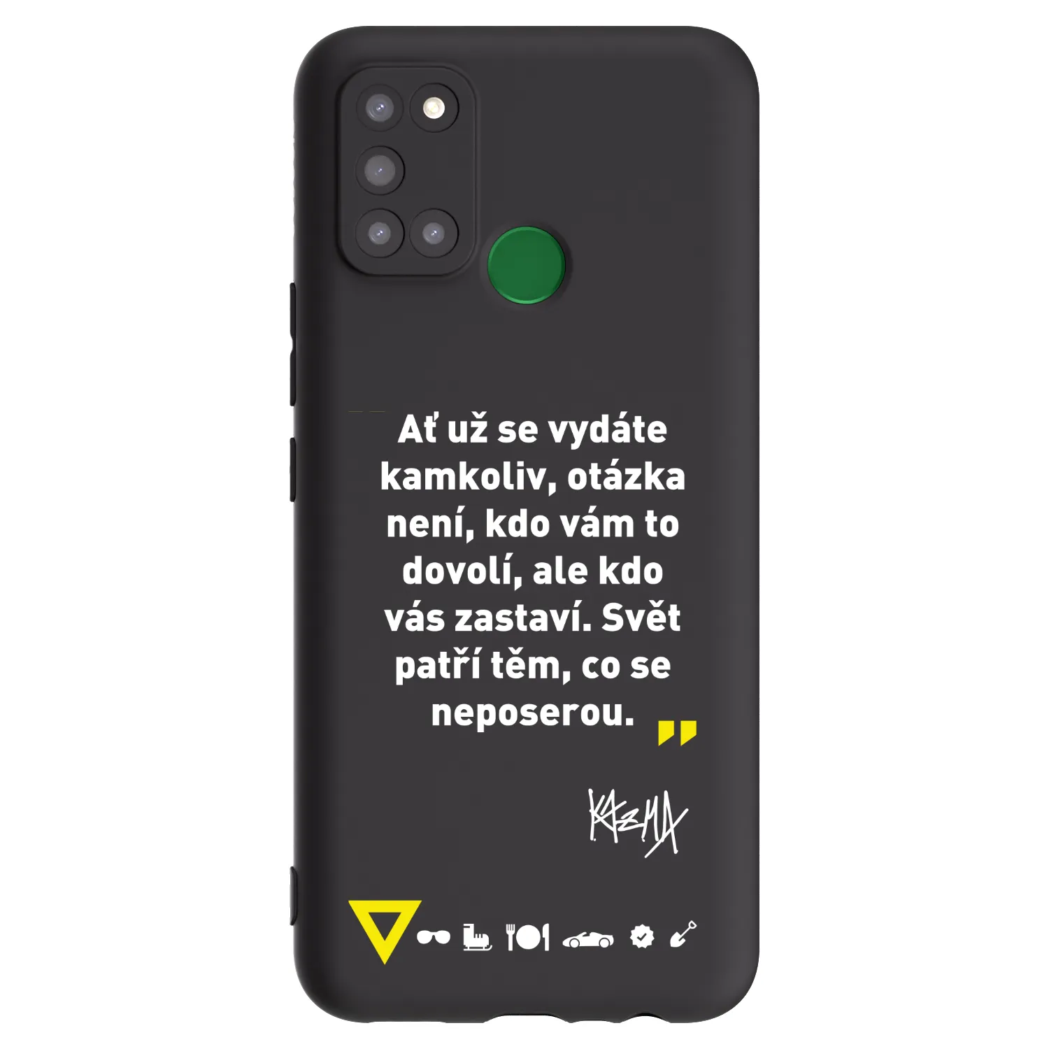 Picasee silikonový černý obal pro Realme 7i - Kazma - SVĚT PATŘÍ TĚM, CO SE NEPOSEROU