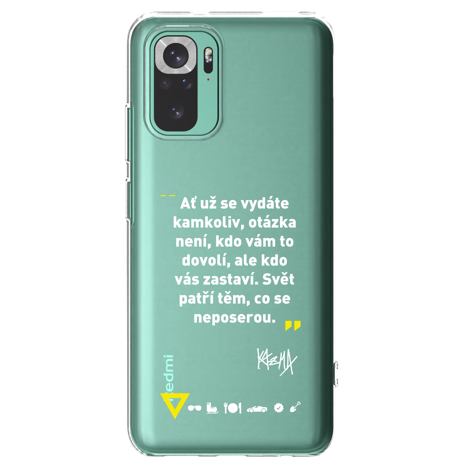 Picasee silikonový průhledný obal pro Xiaomi Redmi Note 10 Pro - Kazma - SVĚT PATŘÍ TĚM, CO SE NEPOSEROU