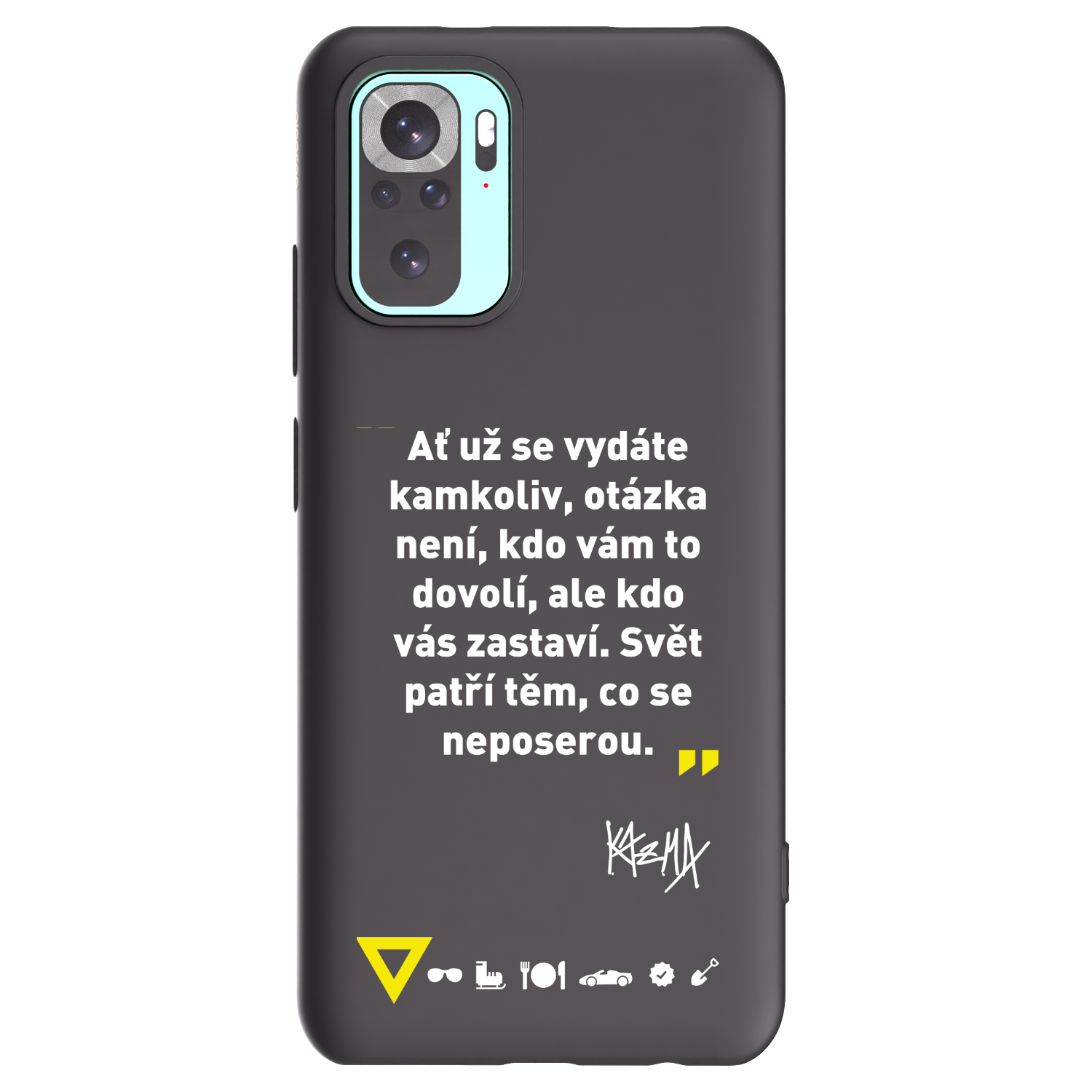Picasee silikonový černý obal pro Xiaomi Redmi Note 10 Pro - Kazma - SVĚT PATŘÍ TĚM, CO SE NEPOSEROU