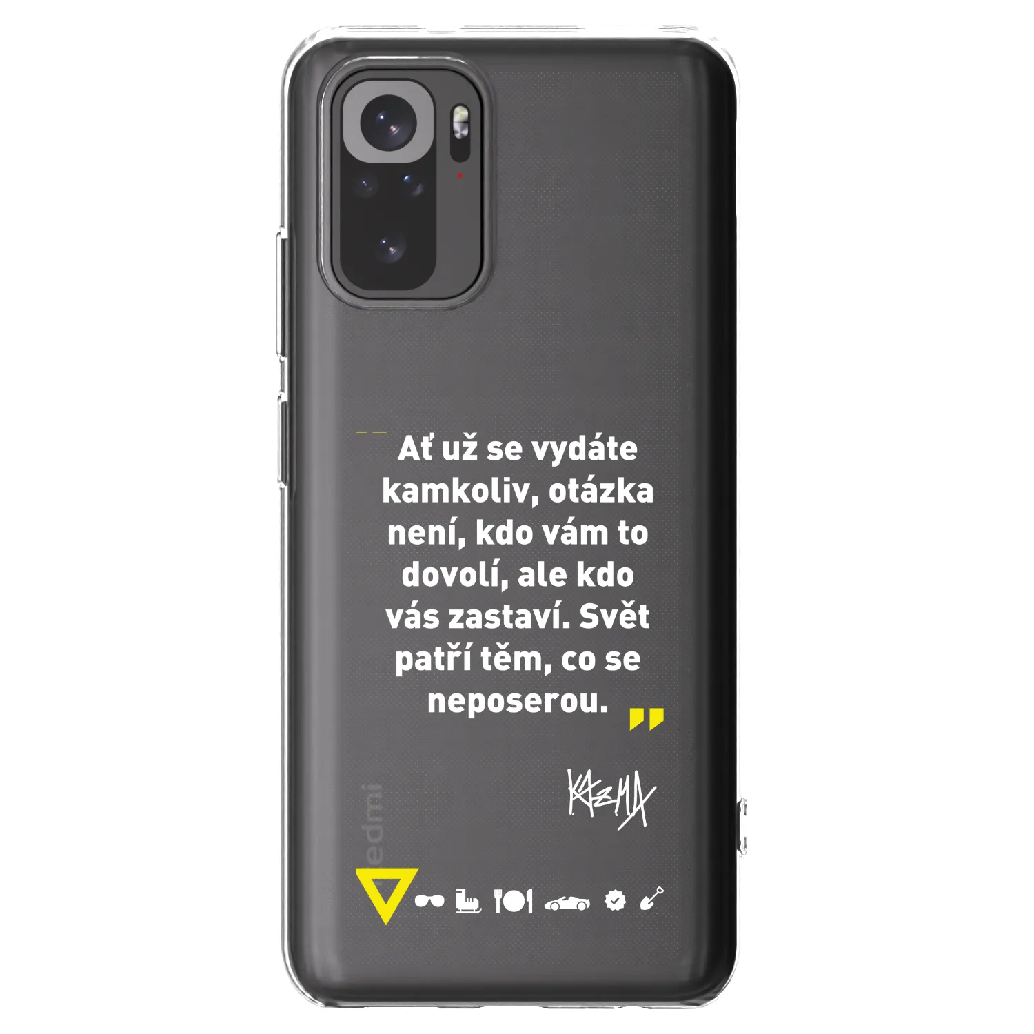 Picasee silikonový průhledný obal pro Xiaomi Redmi Note 10S - Kazma - SVĚT PATŘÍ TĚM, CO SE NEPOSEROU