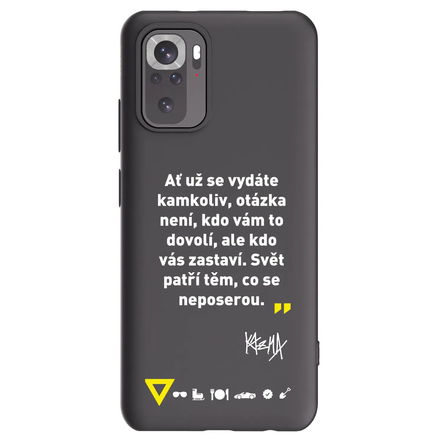 Picasee silikonový černý obal pro Xiaomi Redmi Note 10S - Kazma - SVĚT PATŘÍ TĚM, CO SE NEPOSEROU