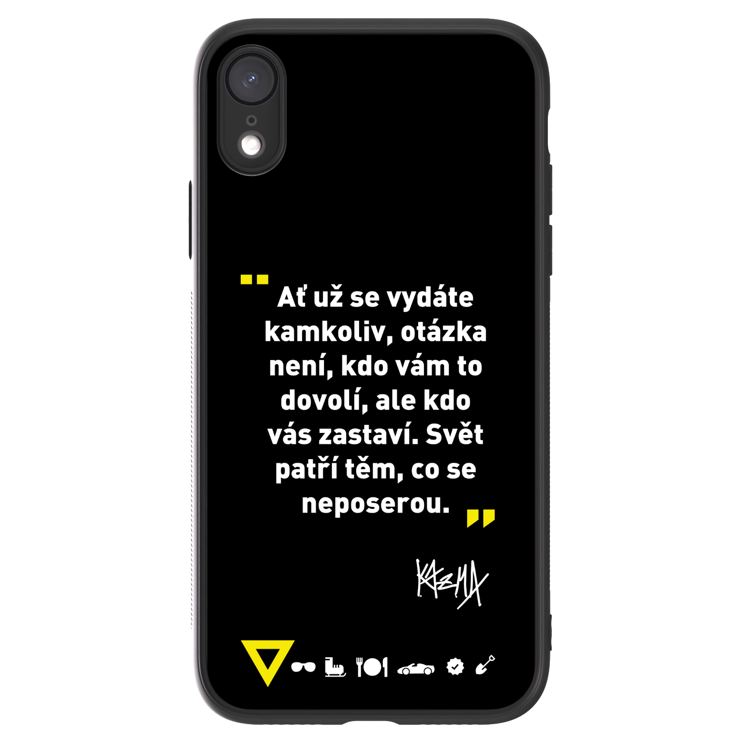 Picasee ULTIMATE CASE pro Apple iPhone XR - Kazma - SVĚT PATŘÍ TĚM, CO SE NEPOSEROU