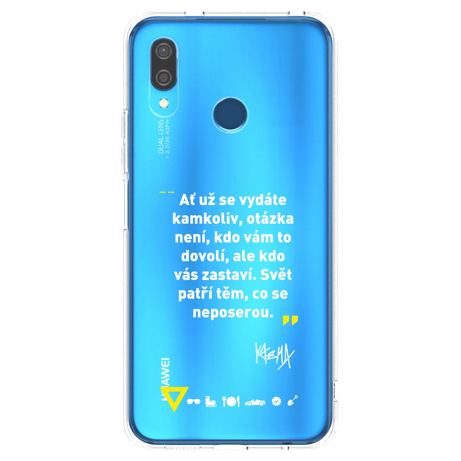 Picasee silikonový průhledný obal pro Huawei P20 Lite - Kazma - SVĚT PATŘÍ TĚM, CO SE NEPOSEROU