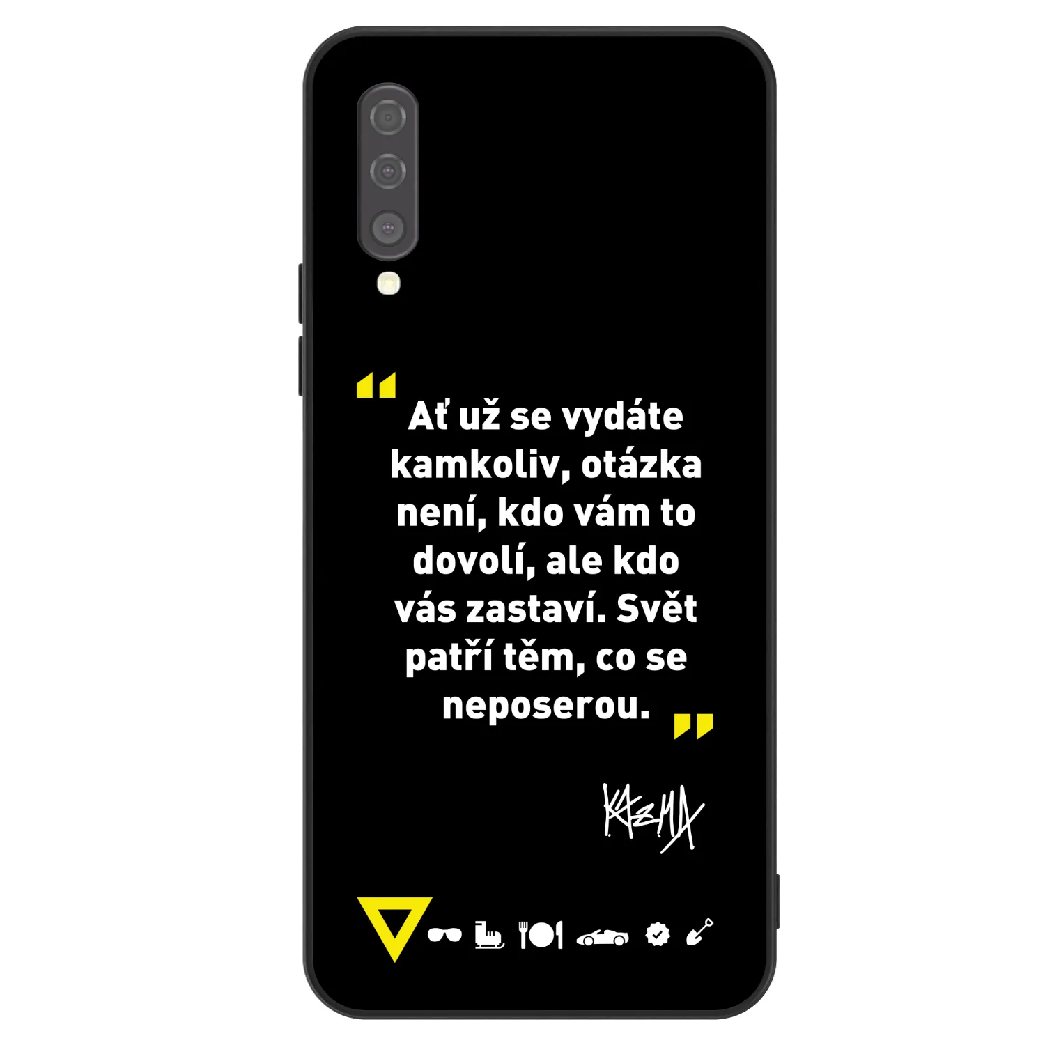 Picasee ULTIMATE CASE pro Samsung Galaxy A50 A505F - Kazma - SVĚT PATŘÍ TĚM, CO SE NEPOSEROU
