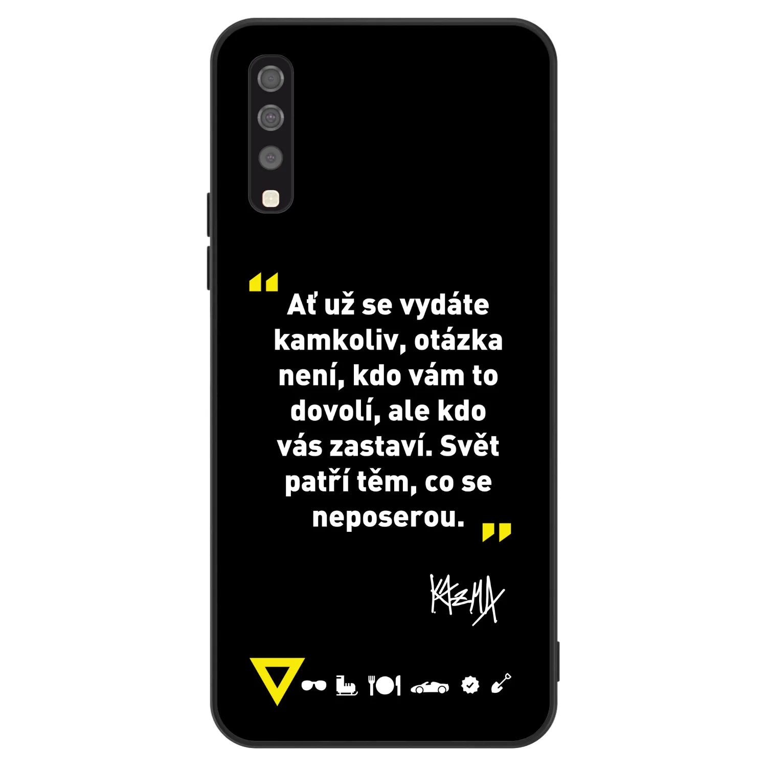 Picasee ULTIMATE CASE pro Samsung Galaxy A70 A705F - Kazma - SVĚT PATŘÍ TĚM, CO SE NEPOSEROU