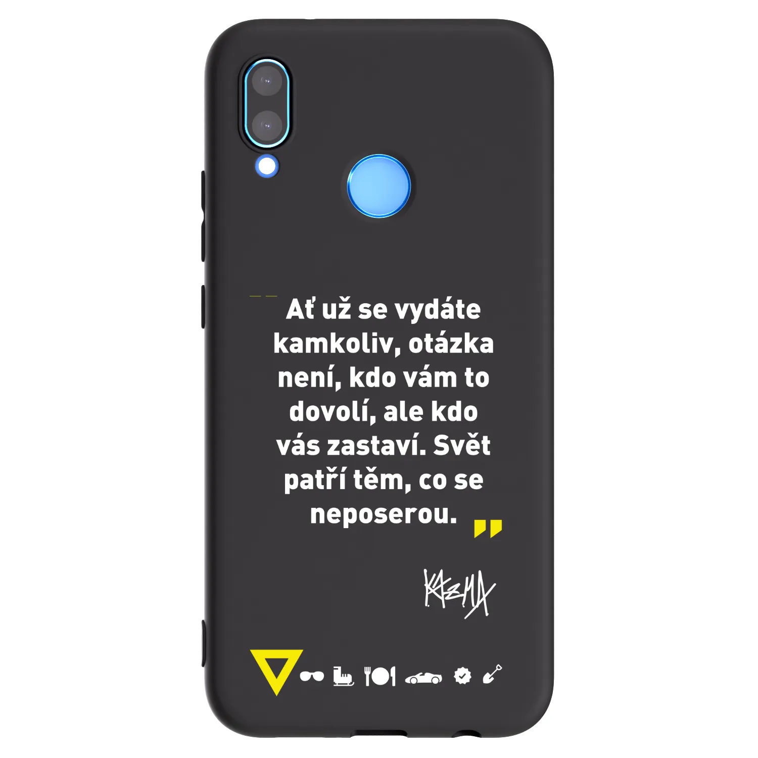 Picasee silikonový černý obal pro Huawei P20 Lite - Kazma - SVĚT PATŘÍ TĚM, CO SE NEPOSEROU