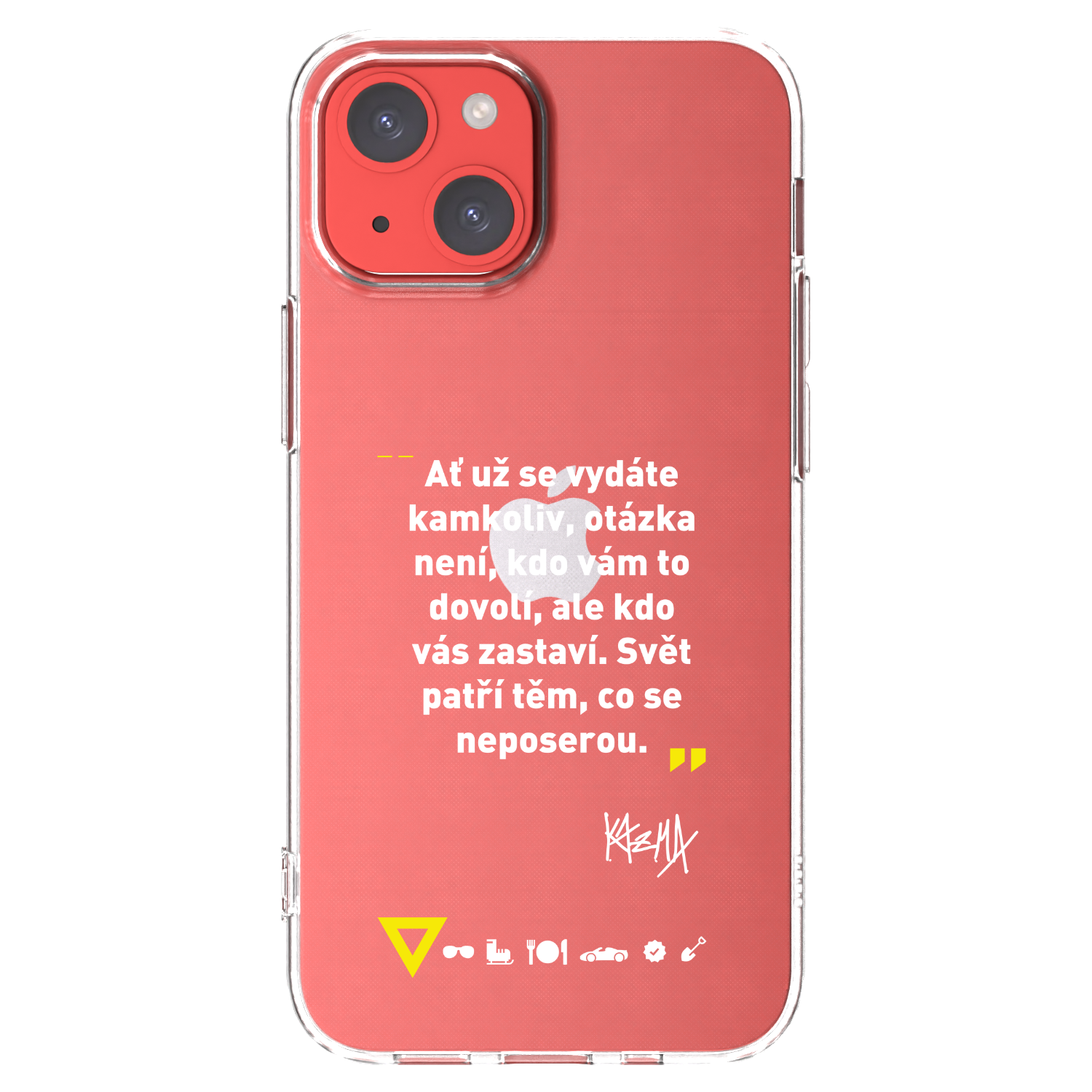 Picasee silikonový průhledný obal pro Apple iPhone 13 mini - Kazma - SVĚT PATŘÍ TĚM, CO SE NEPOSEROU