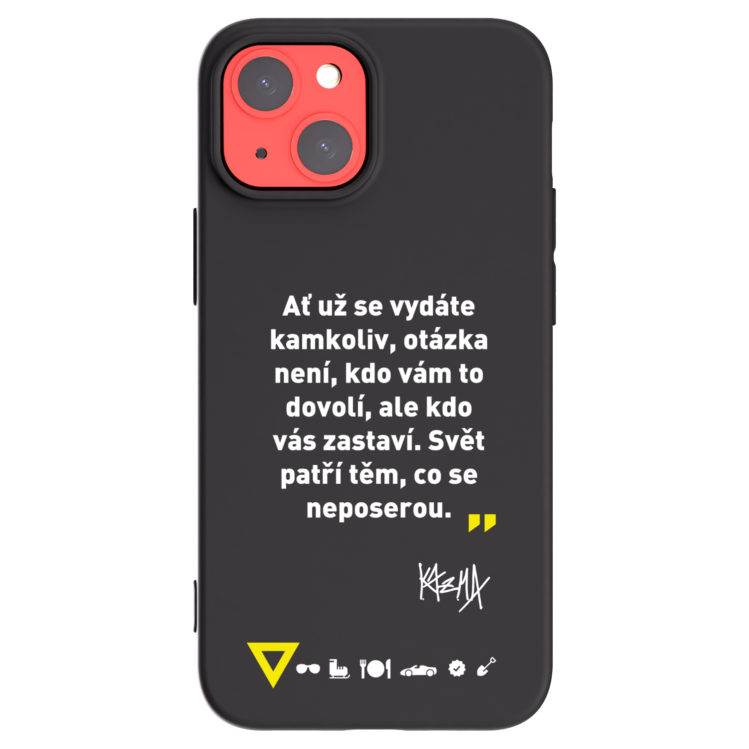 Picasee silikonový černý obal pro Apple iPhone 13 mini - Kazma - SVĚT PATŘÍ TĚM, CO SE NEPOSEROU