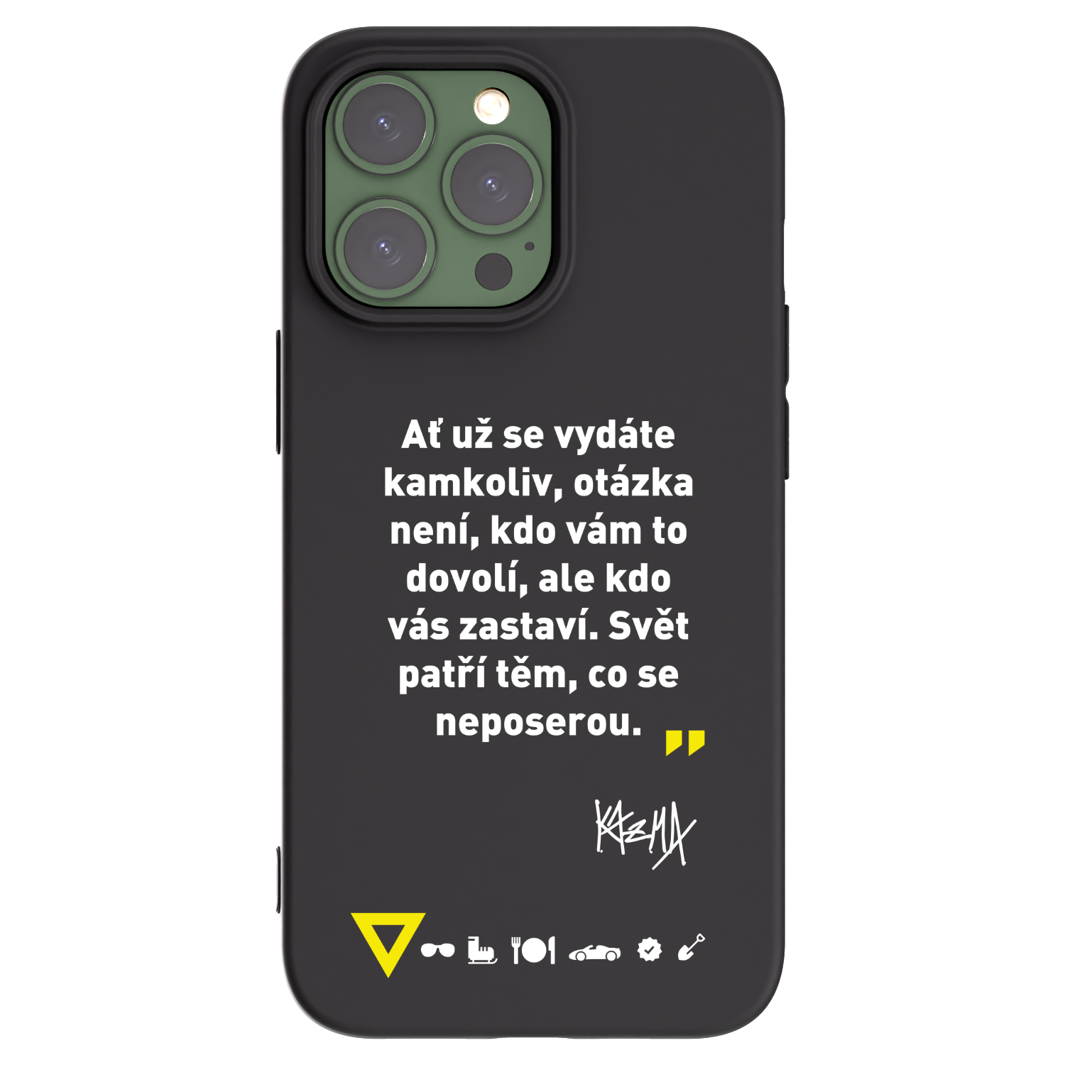 Picasee silikonový černý obal pro Apple iPhone 13 Pro - Kazma - SVĚT PATŘÍ TĚM, CO SE NEPOSEROU