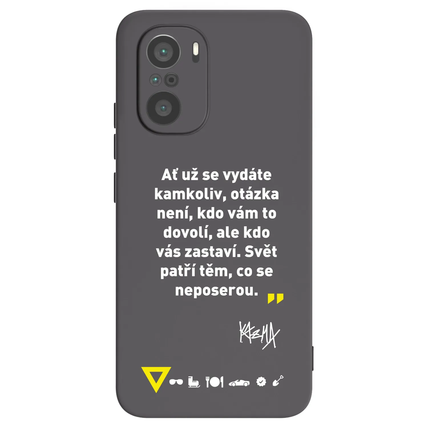 Picasee silikonový černý obal pro Xiaomi Poco F3 - Kazma - SVĚT PATŘÍ TĚM, CO SE NEPOSEROU