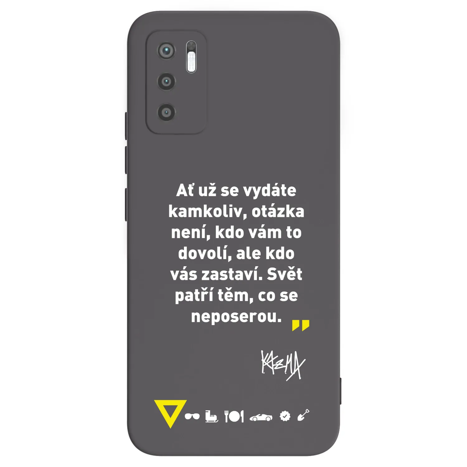 Picasee silikonový černý obal pro Xiaomi Redmi Note 10 5G - Kazma - SVĚT PATŘÍ TĚM, CO SE NEPOSEROU