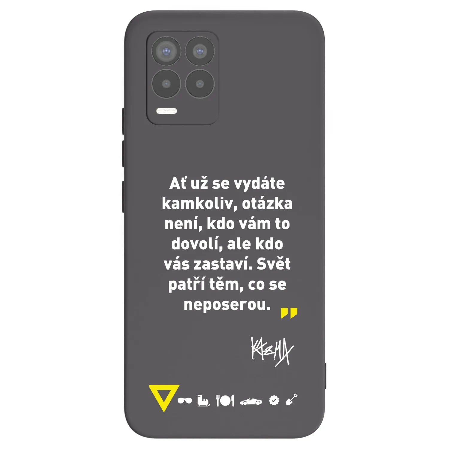 Picasee silikonový černý obal pro Realme 8 Pro - Kazma - SVĚT PATŘÍ TĚM, CO SE NEPOSEROU