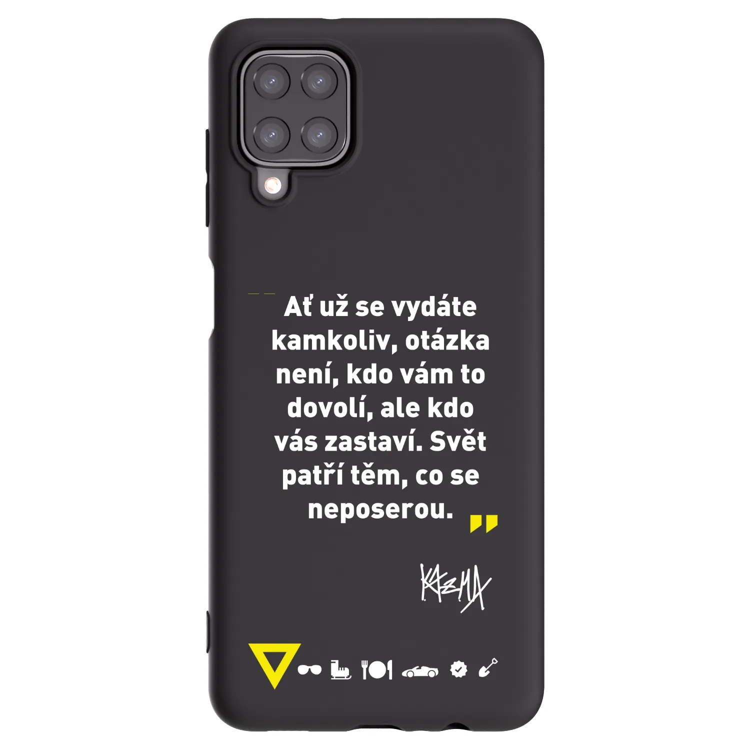 Picasee silikonový černý obal pro Samsung Galaxy M12 M127F - Kazma - SVĚT PATŘÍ TĚM, CO SE NEPOSEROU