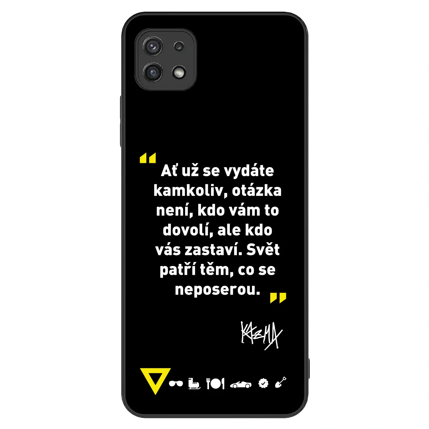 Picasee ULTIMATE CASE pro Samsung Galaxy A22 A226B 5G - Kazma - SVĚT PATŘÍ TĚM, CO SE NEPOSEROU