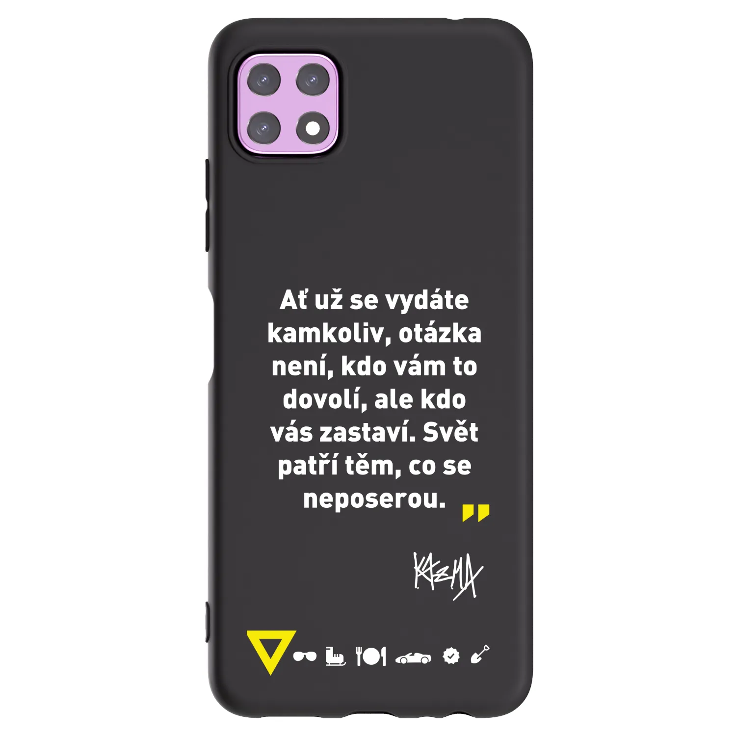 Picasee silikonový černý obal pro Samsung Galaxy A22 A226B 5G - Kazma - SVĚT PATŘÍ TĚM, CO SE NEPOSEROU