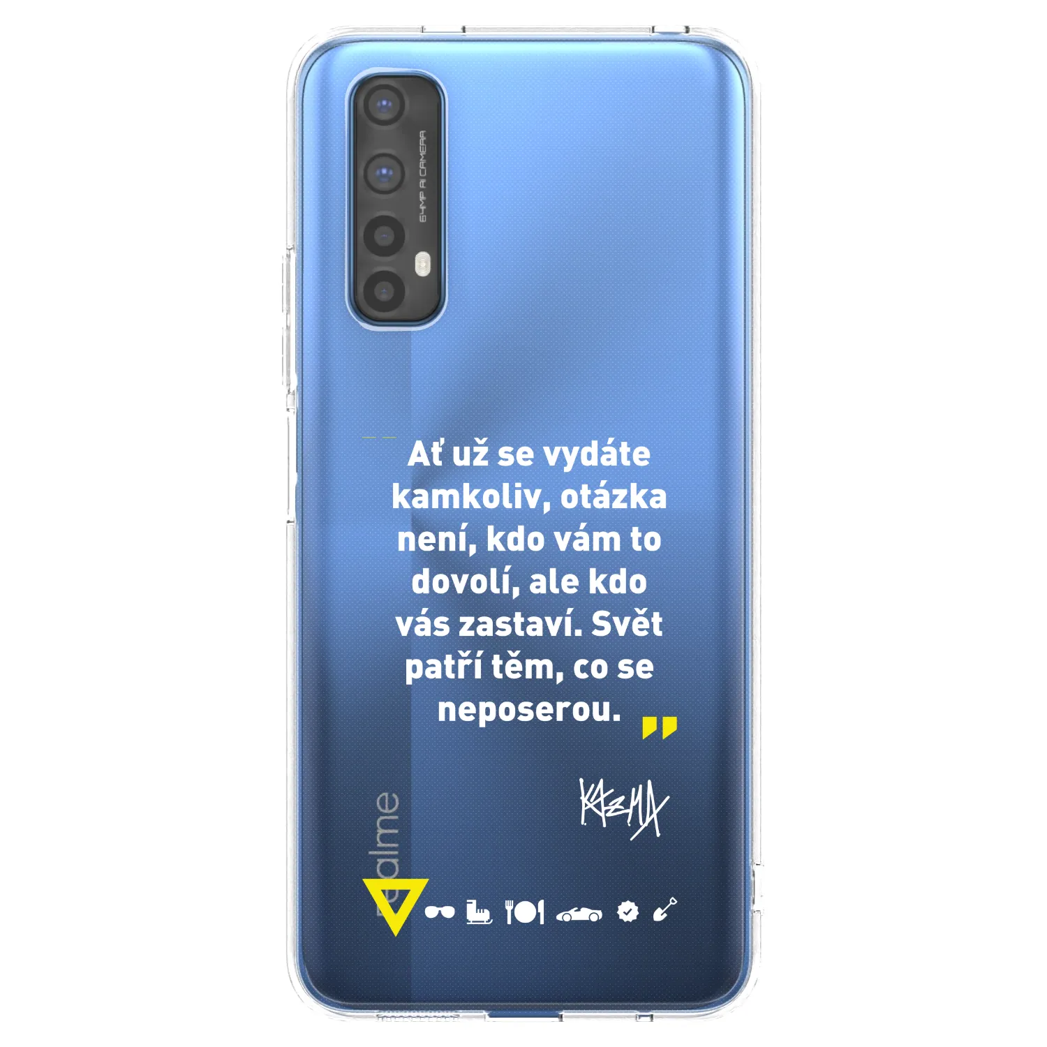 Picasee silikonový průhledný obal pro Realme 7 - Kazma - SVĚT PATŘÍ TĚM, CO SE NEPOSEROU