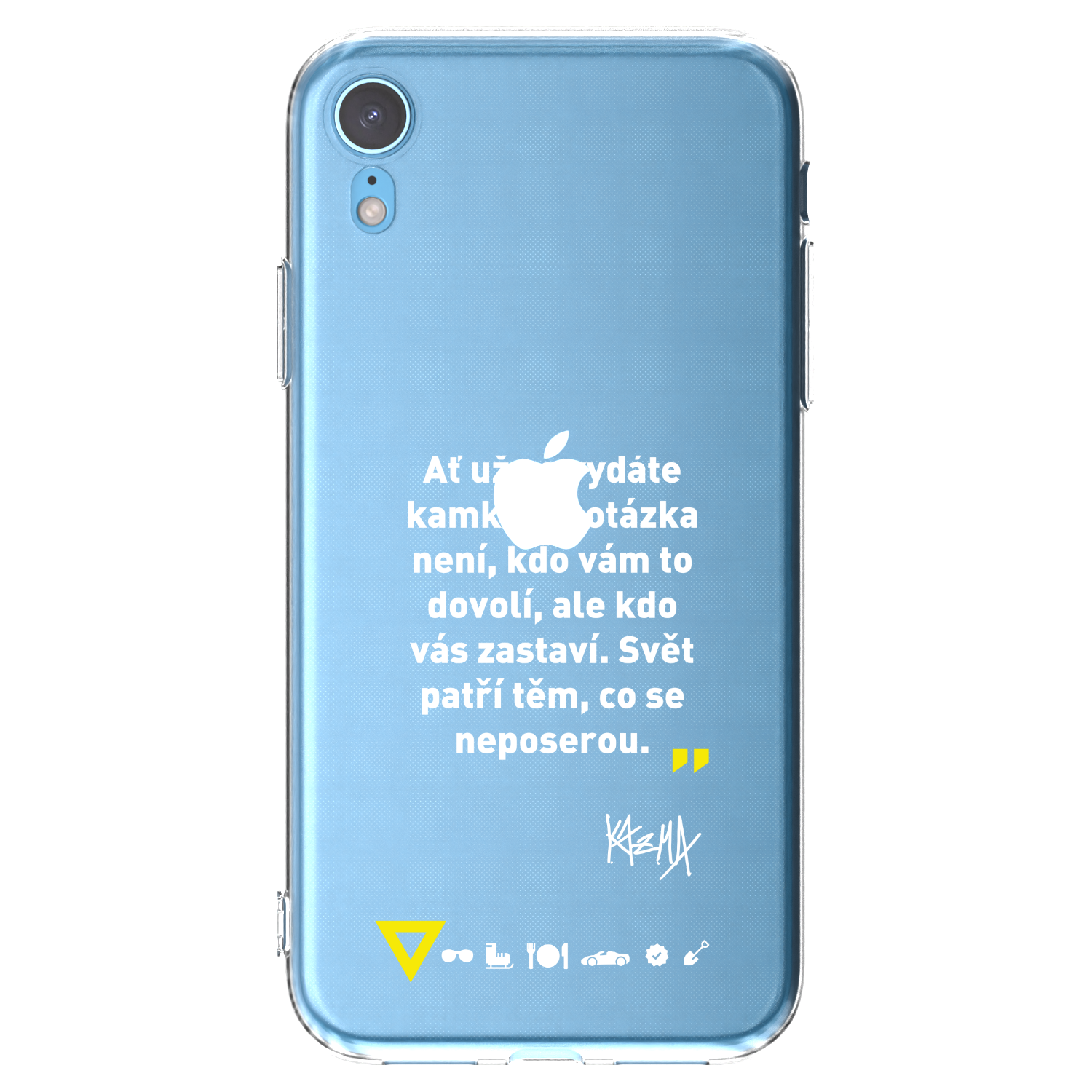 Picasee silikonový průhledný obal pro Apple iPhone XR - Kazma - SVĚT PATŘÍ TĚM, CO SE NEPOSEROU