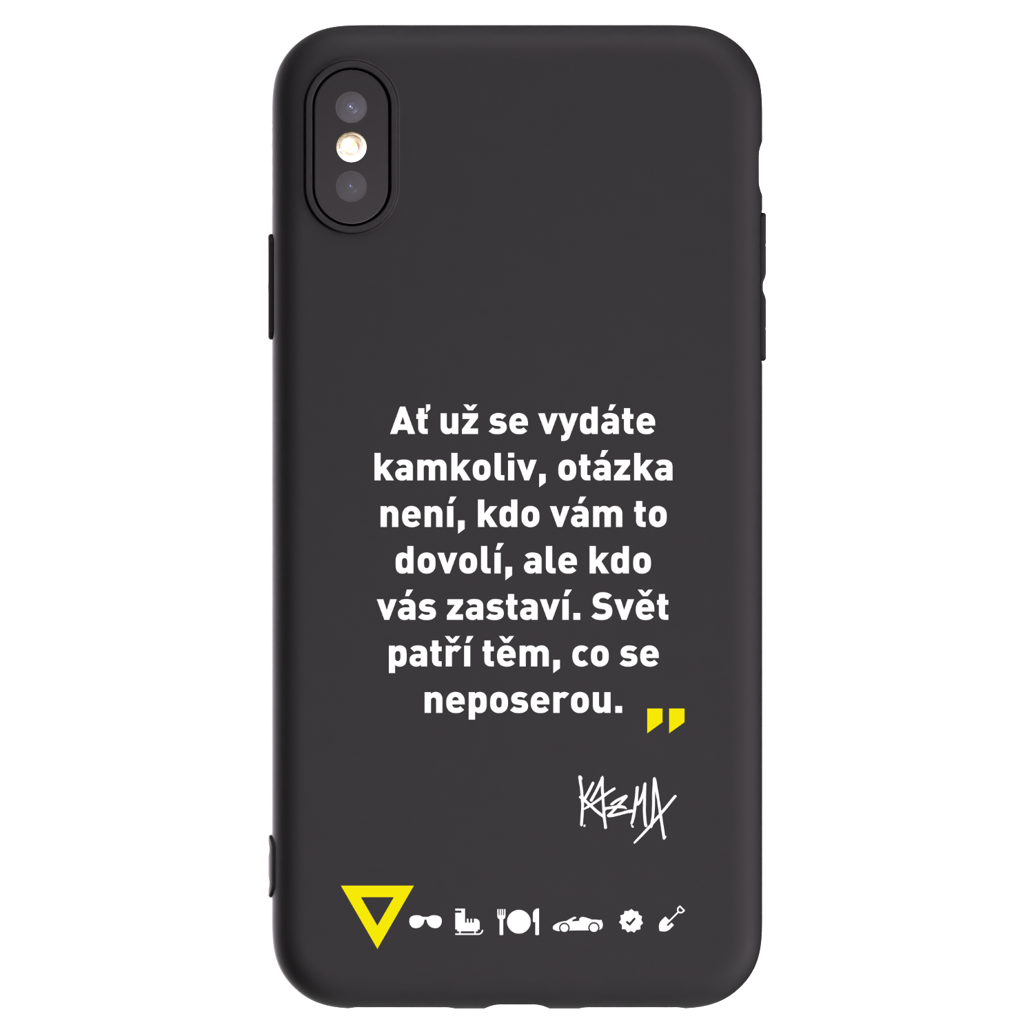 Picasee silikonový černý obal pro Apple iPhone XS Max - Kazma - SVĚT PATŘÍ TĚM, CO SE NEPOSEROU