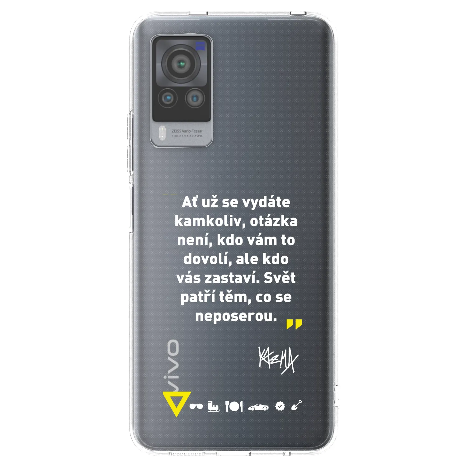 Picasee silikonový průhledný obal pro Vivo X60 Pro 5G - Kazma - SVĚT PATŘÍ TĚM, CO SE NEPOSEROU