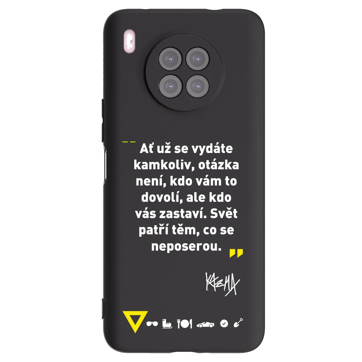 Picasee silikonový černý obal pro Huawei Nova 8i - Kazma - SVĚT PATŘÍ TĚM, CO SE NEPOSEROU