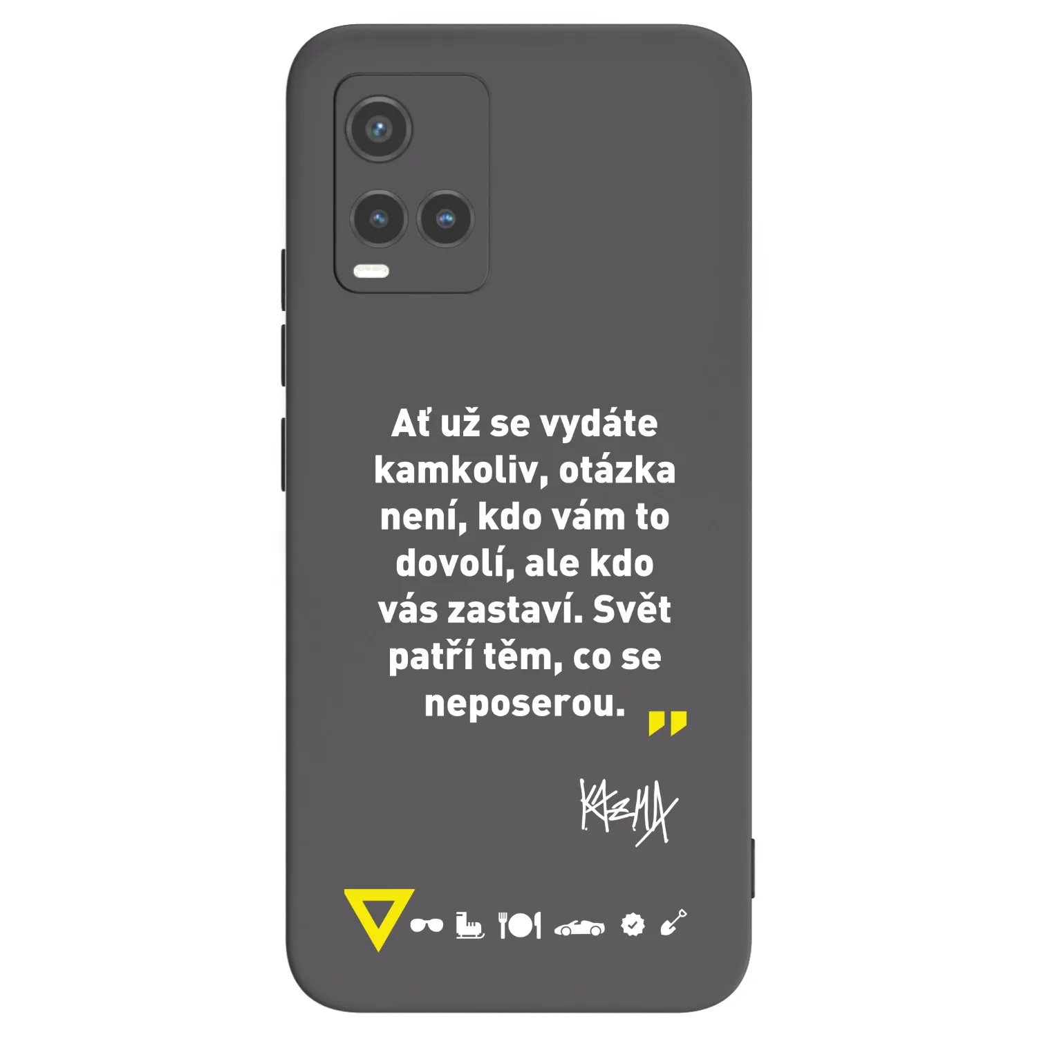 Picasee silikonový černý obal pro Vivo Y33s - Kazma - SVĚT PATŘÍ TĚM, CO SE NEPOSEROU