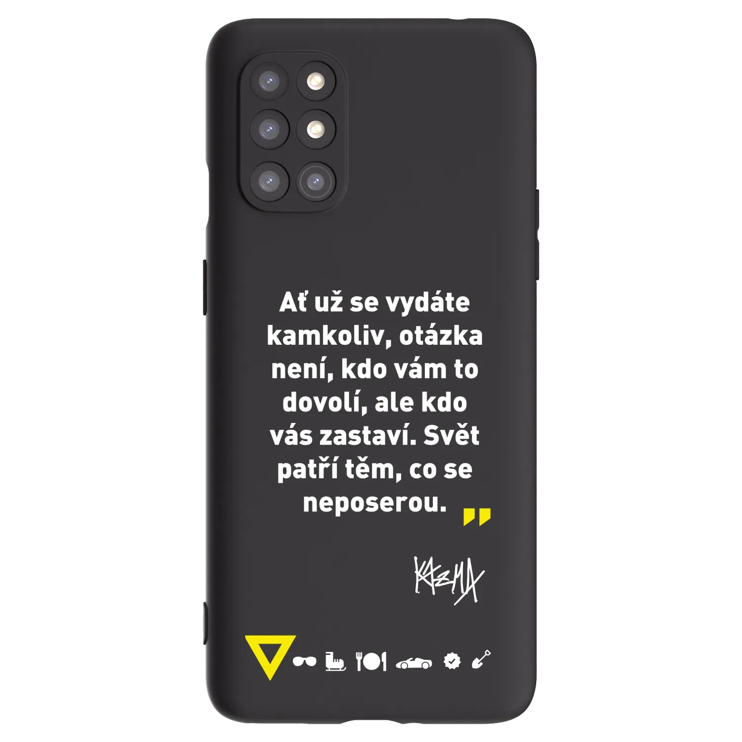 Picasee silikonový černý obal pro OnePlus 8T - Kazma - SVĚT PATŘÍ TĚM, CO SE NEPOSEROU
