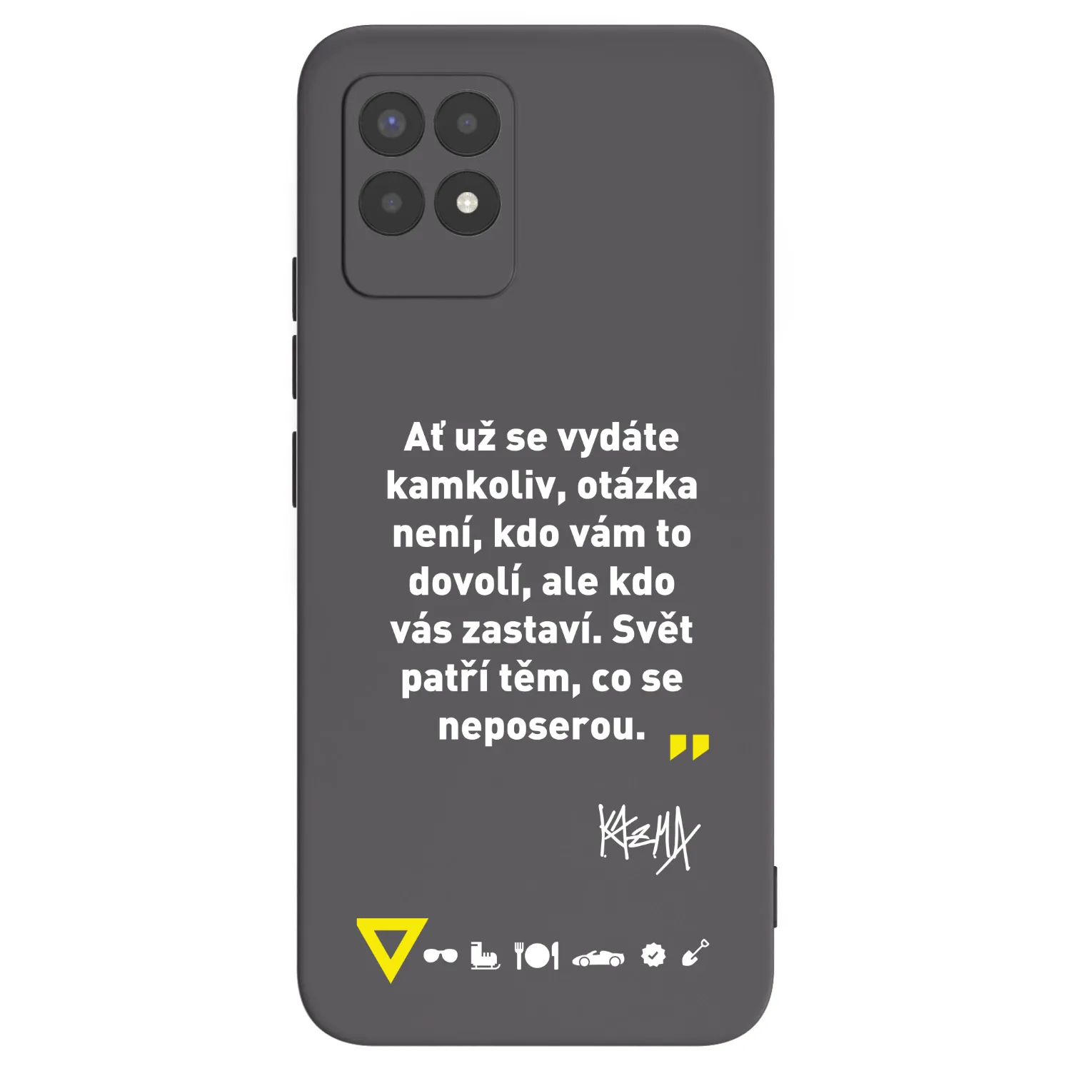 Picasee silikonový černý obal pro Realme 8i - Kazma - SVĚT PATŘÍ TĚM, CO SE NEPOSEROU