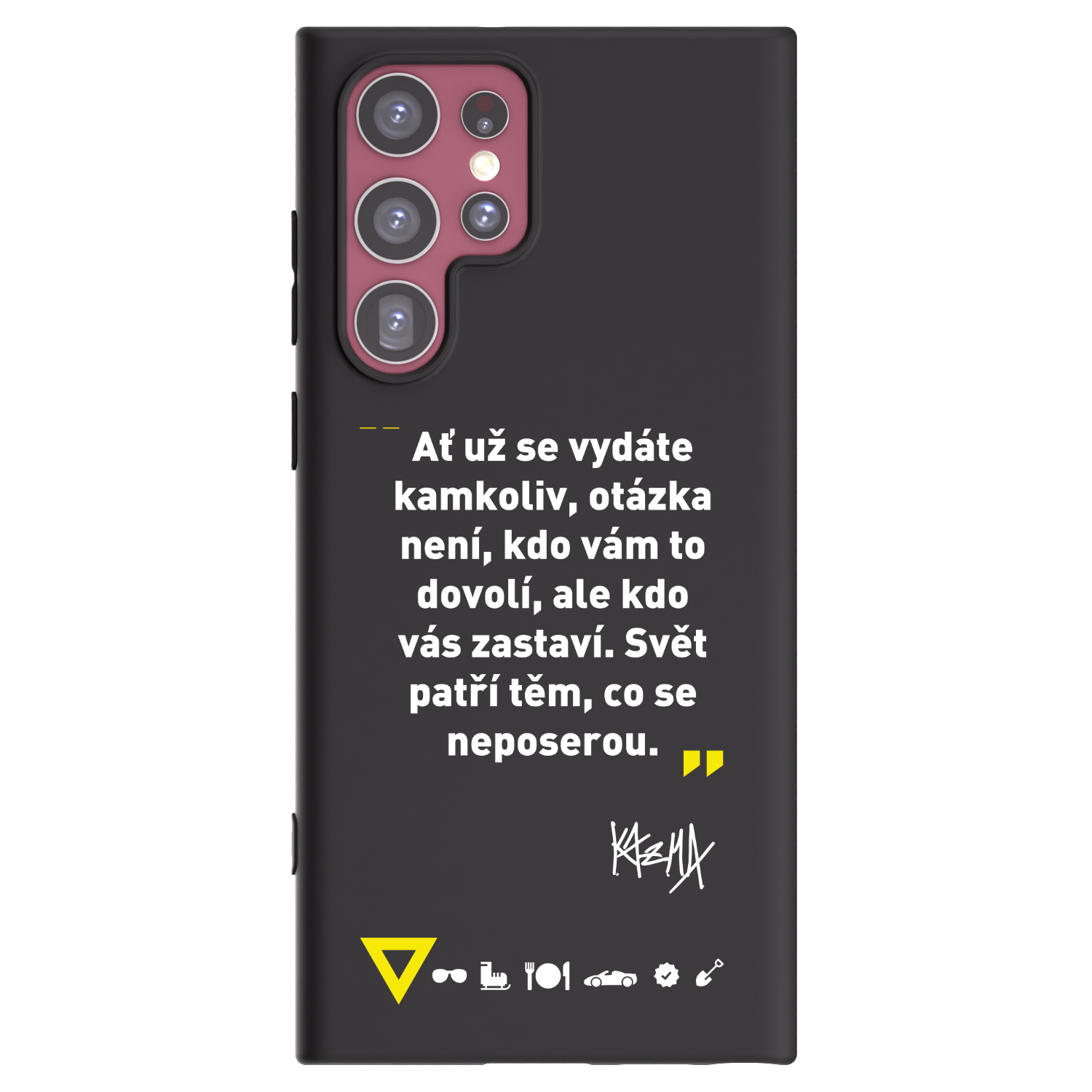 Picasee silikonový černý obal pro Samsung Galaxy S22 Ultra 5G - Kazma - SVĚT PATŘÍ TĚM, CO SE NEPOSEROU