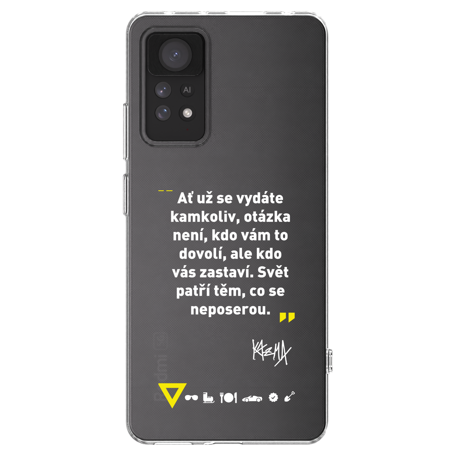 Picasee silikonový průhledný obal pro Xiaomi Redmi Note 11 Pro - Kazma - SVĚT PATŘÍ TĚM, CO SE NEPOSEROU