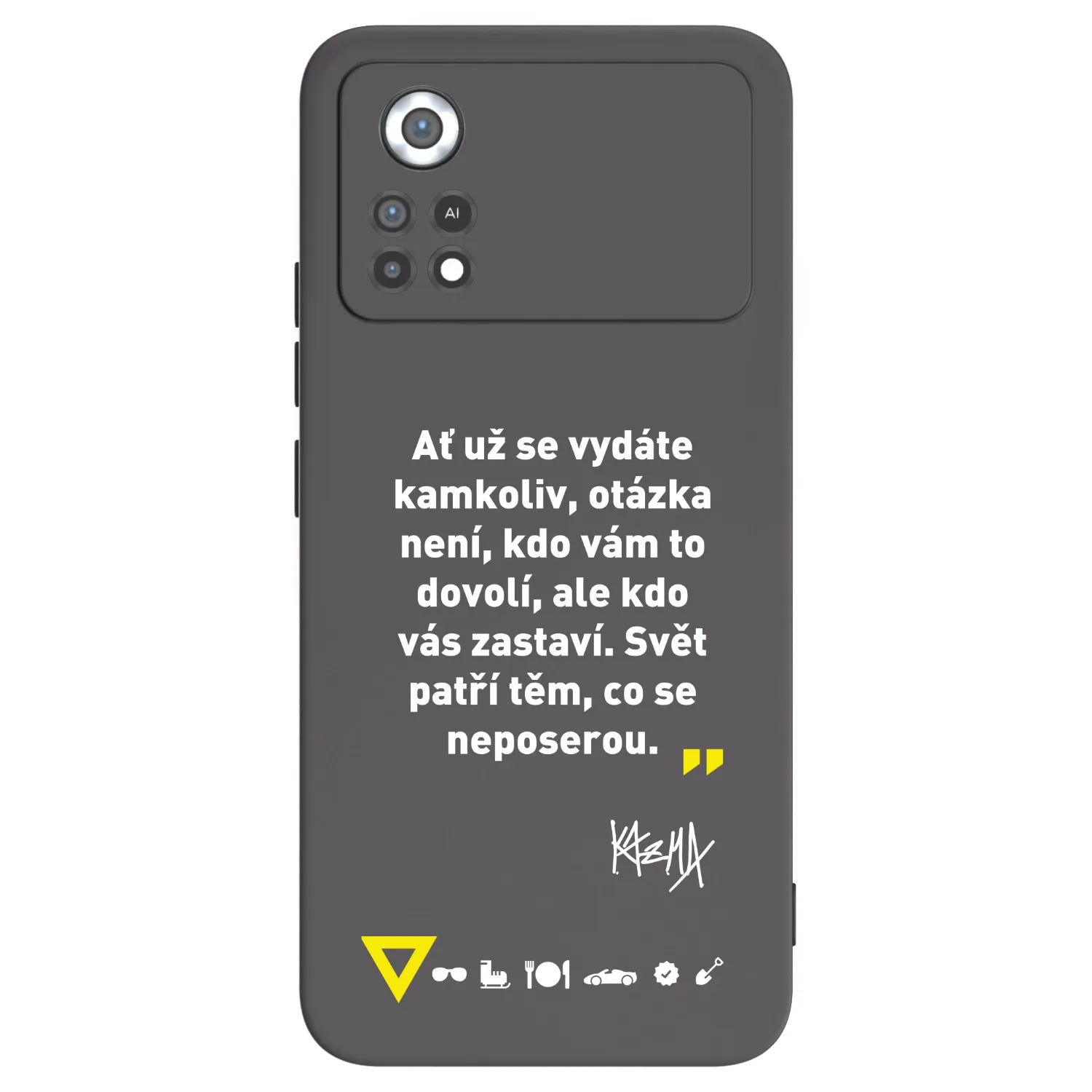 Picasee silikonový černý obal pro Xiaomi Poco X4 Pro 5G - Kazma - SVĚT PATŘÍ TĚM, CO SE NEPOSEROU
