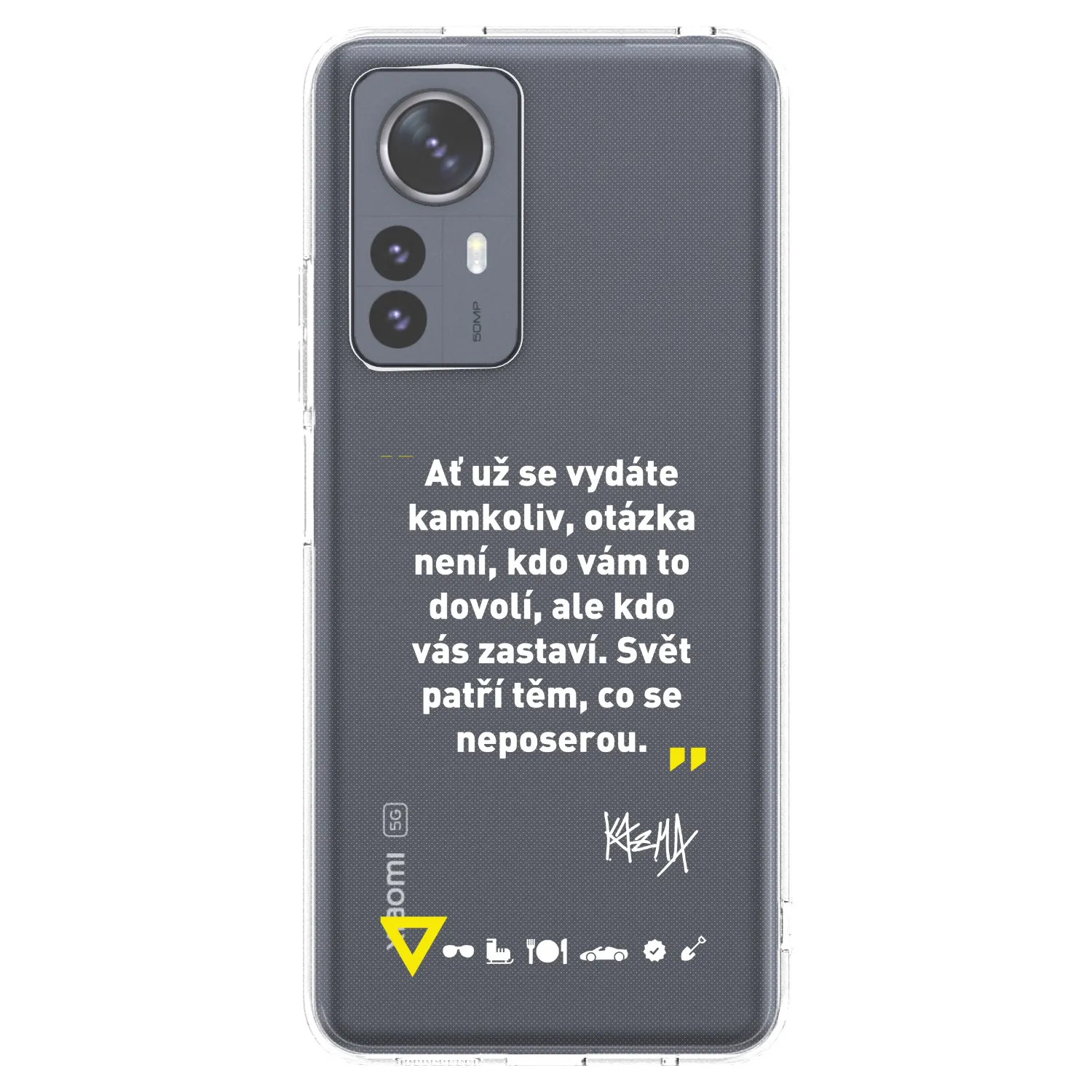 Picasee silikonový průhledný obal pro Xiaomi 12 Pro - Kazma - SVĚT PATŘÍ TĚM, CO SE NEPOSEROU