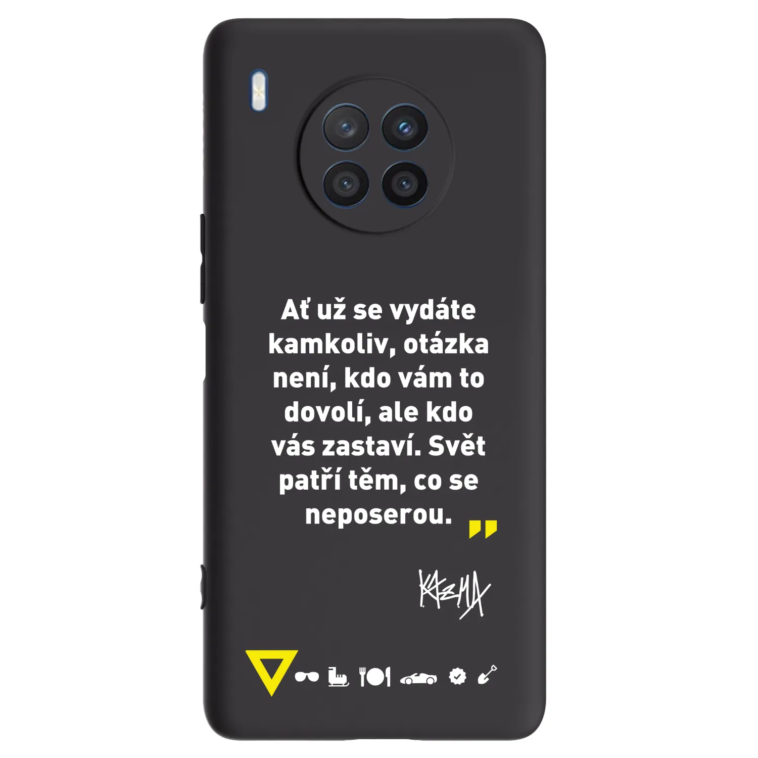 Picasee silikonový černý obal pro Honor 50 Lite - Kazma - SVĚT PATŘÍ TĚM, CO SE NEPOSEROU