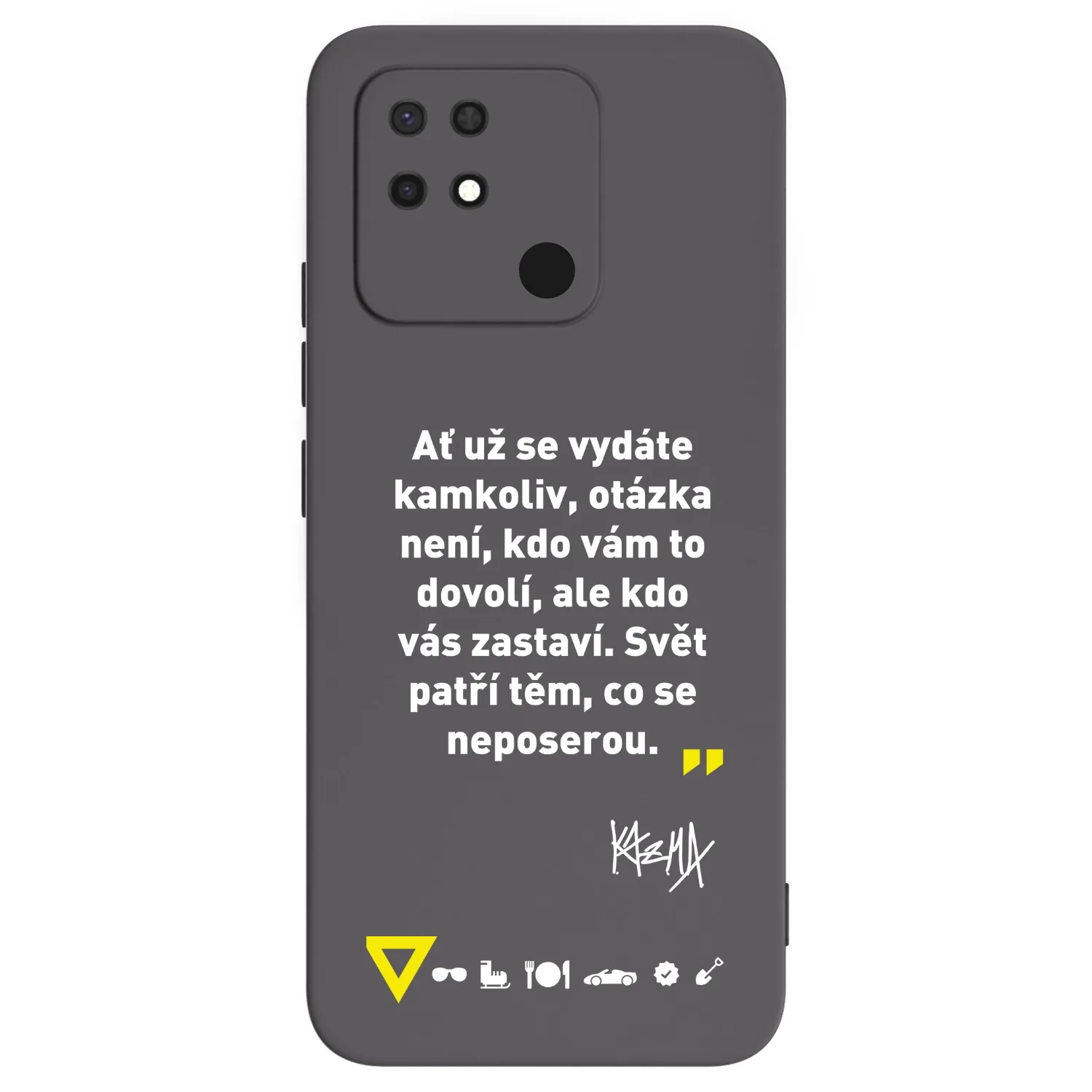 Picasee silikonový černý obal pro Xiaomi Redmi 10C - Kazma - SVĚT PATŘÍ TĚM, CO SE NEPOSEROU