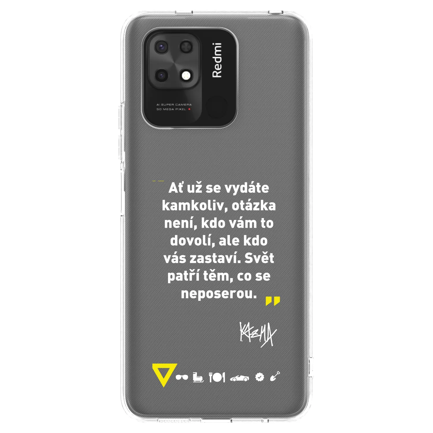 Picasee silikonový průhledný obal pro Xiaomi Redmi 10C - Kazma - SVĚT PATŘÍ TĚM, CO SE NEPOSEROU