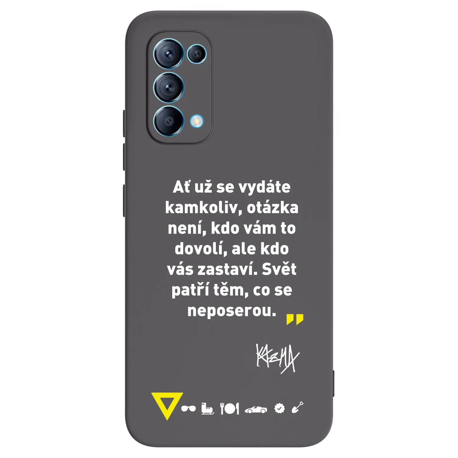 Picasee silikonový černý obal pro OPPO Reno 5 5G - Kazma - SVĚT PATŘÍ TĚM, CO SE NEPOSEROU