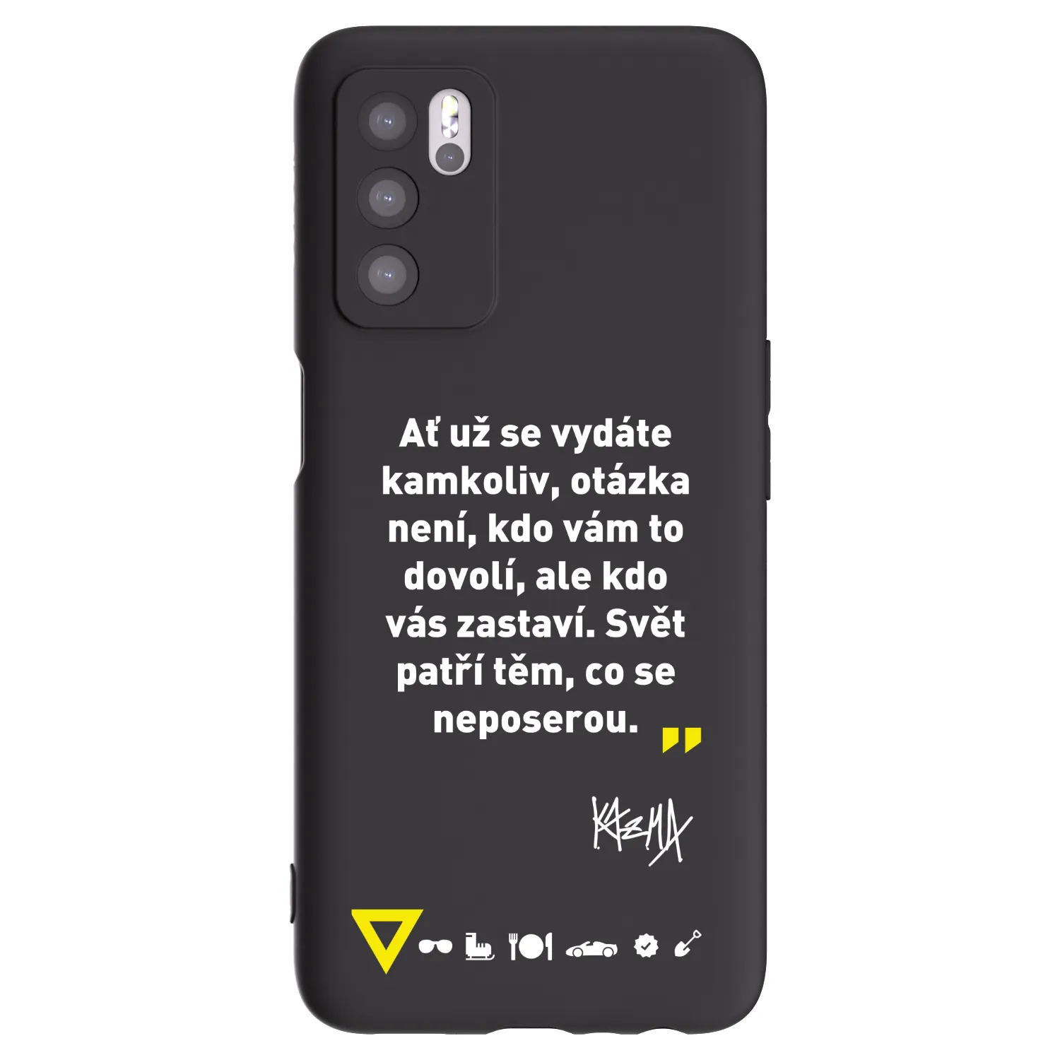 Picasee silikonový černý obal pro OPPO A16s - Kazma - SVĚT PATŘÍ TĚM, CO SE NEPOSEROU
