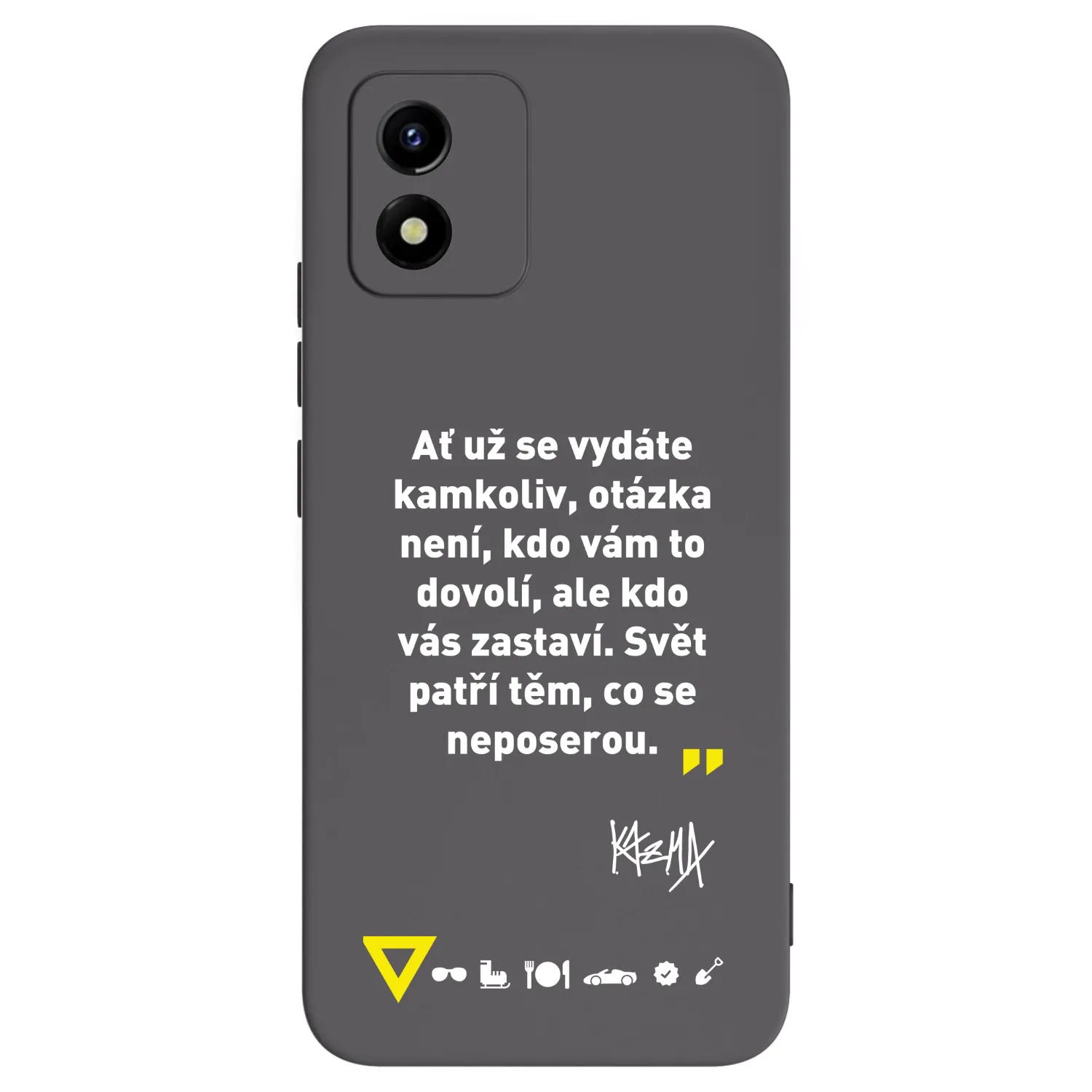 Picasee silikonový černý obal pro Vivo Y01 - Kazma - SVĚT PATŘÍ TĚM, CO SE NEPOSEROU