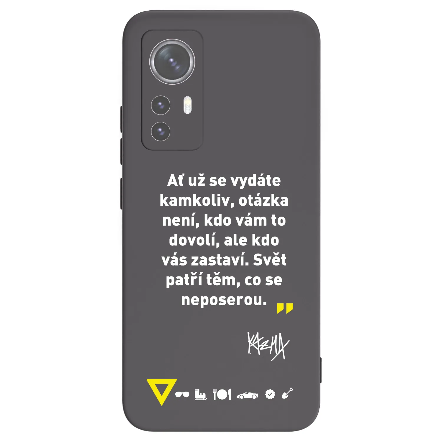 Picasee silikonový černý obal pro Xiaomi 12X - Kazma - SVĚT PATŘÍ TĚM, CO SE NEPOSEROU