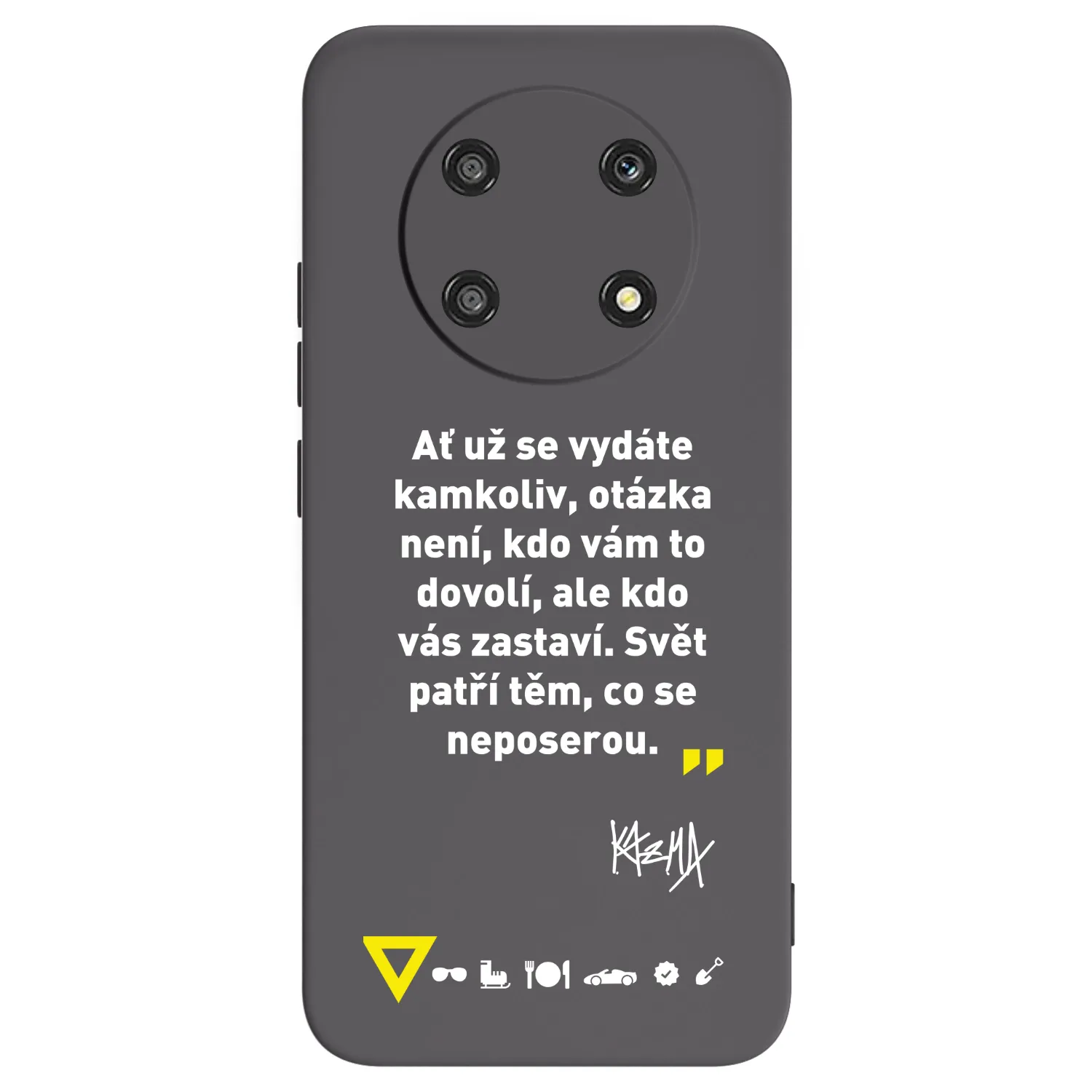 Picasee silikonový černý obal pro Honor Magic4 Lite 5G - Kazma - SVĚT PATŘÍ TĚM, CO SE NEPOSEROU