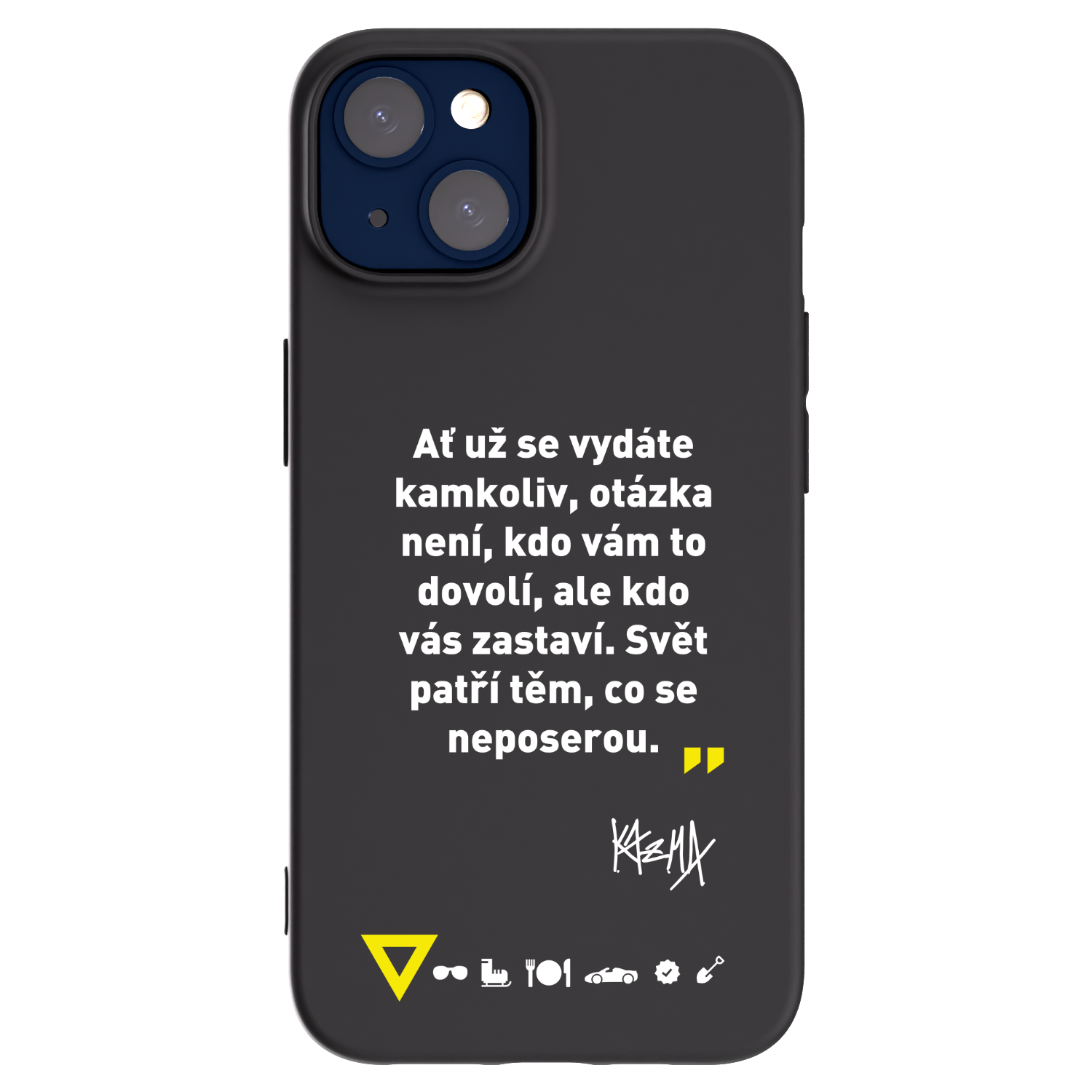 Picasee silikonový černý obal pro Apple iPhone 14 - Kazma - SVĚT PATŘÍ TĚM, CO SE NEPOSEROU