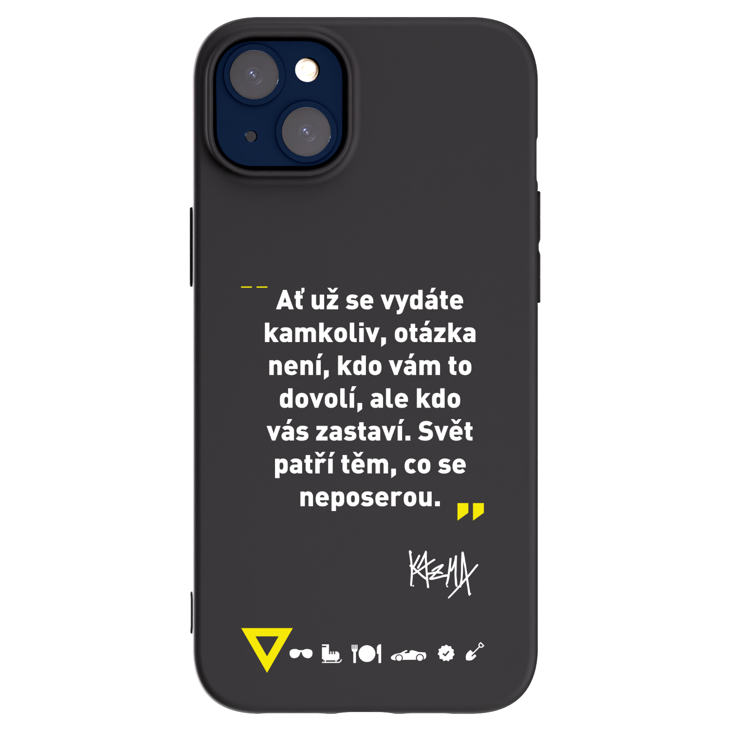 Picasee silikonový černý obal pro Apple iPhone 14 Plus - Kazma - SVĚT PATŘÍ TĚM, CO SE NEPOSEROU