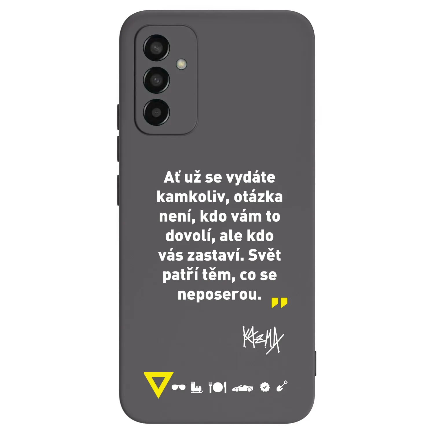 Picasee silikonový černý obal pro Samsung Galaxy M13 M135F - Kazma - SVĚT PATŘÍ TĚM, CO SE NEPOSEROU