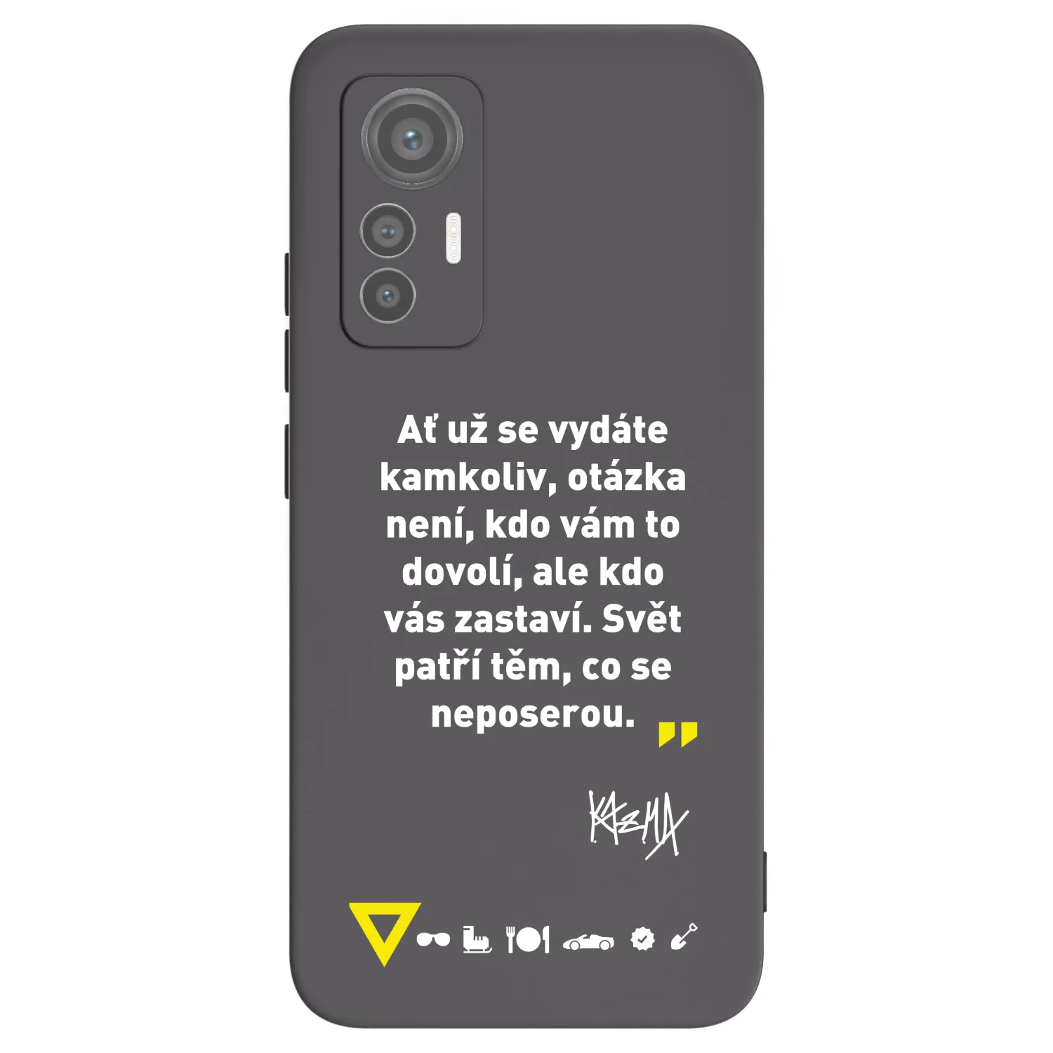 Picasee silikonový černý obal pro Xiaomi 12 Lite - Kazma - SVĚT PATŘÍ TĚM, CO SE NEPOSEROU